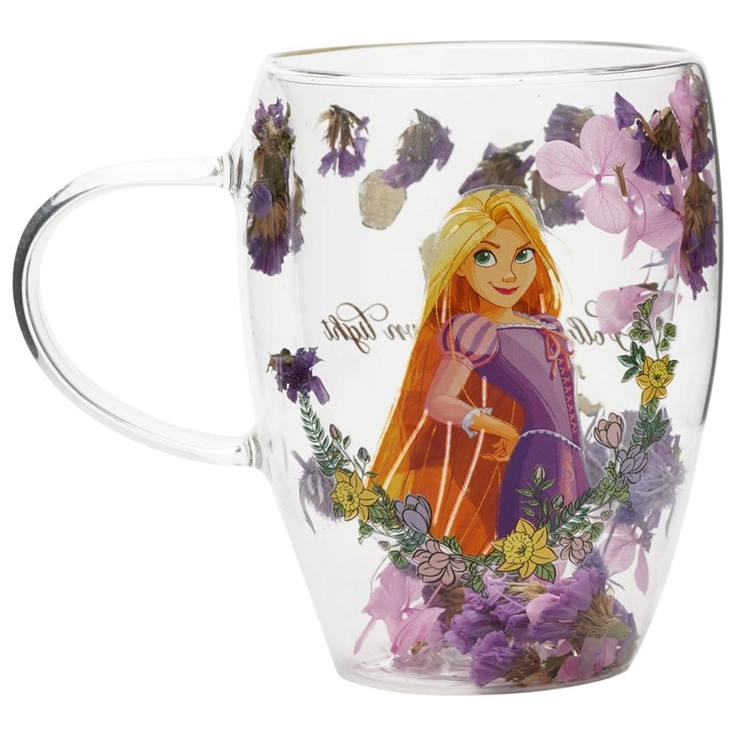 Disney Princess Rapunzel Glas mit getrockneten Blumen 300 ml Produktfoto
