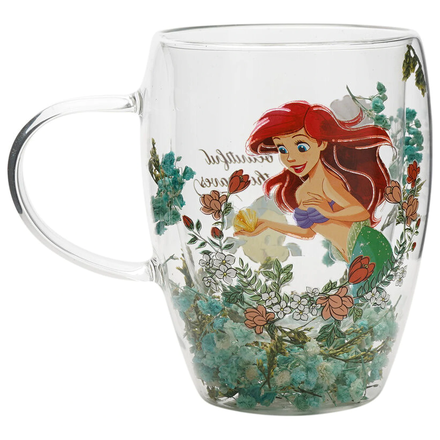 Disney Princess Ariel florale dekorative Glastasse 300 ml Produktfoto