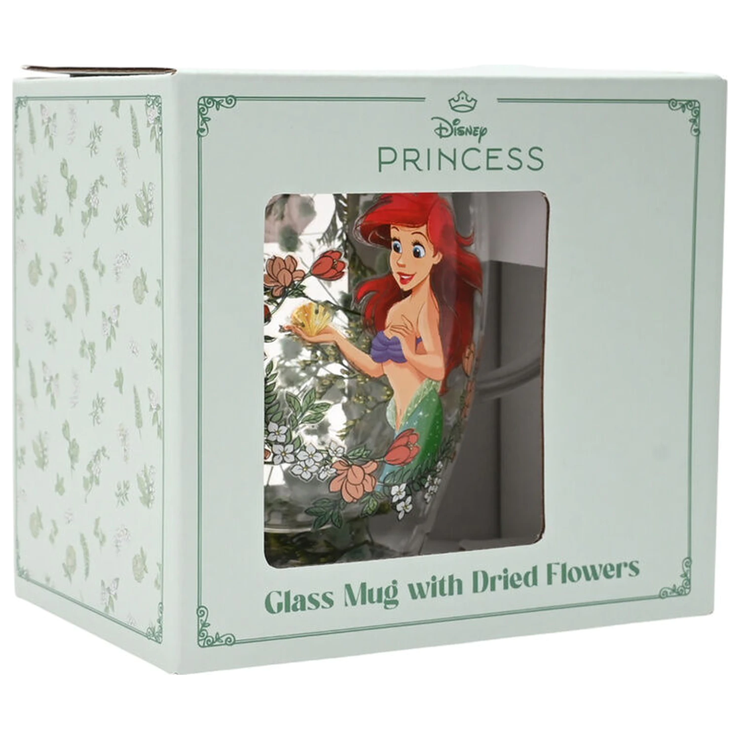 Disney Princess Ariel florale dekorative Glastasse 300 ml Produktfoto
