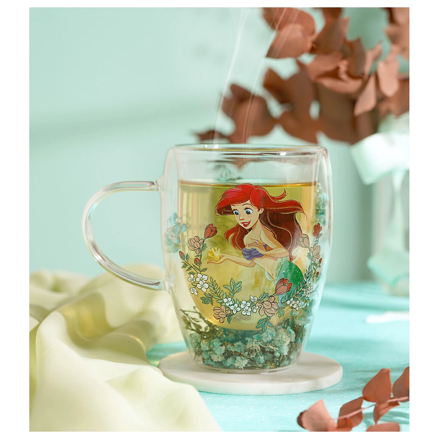 Disney Princess Ariel florale dekorative Glastasse 300 ml Produktfoto