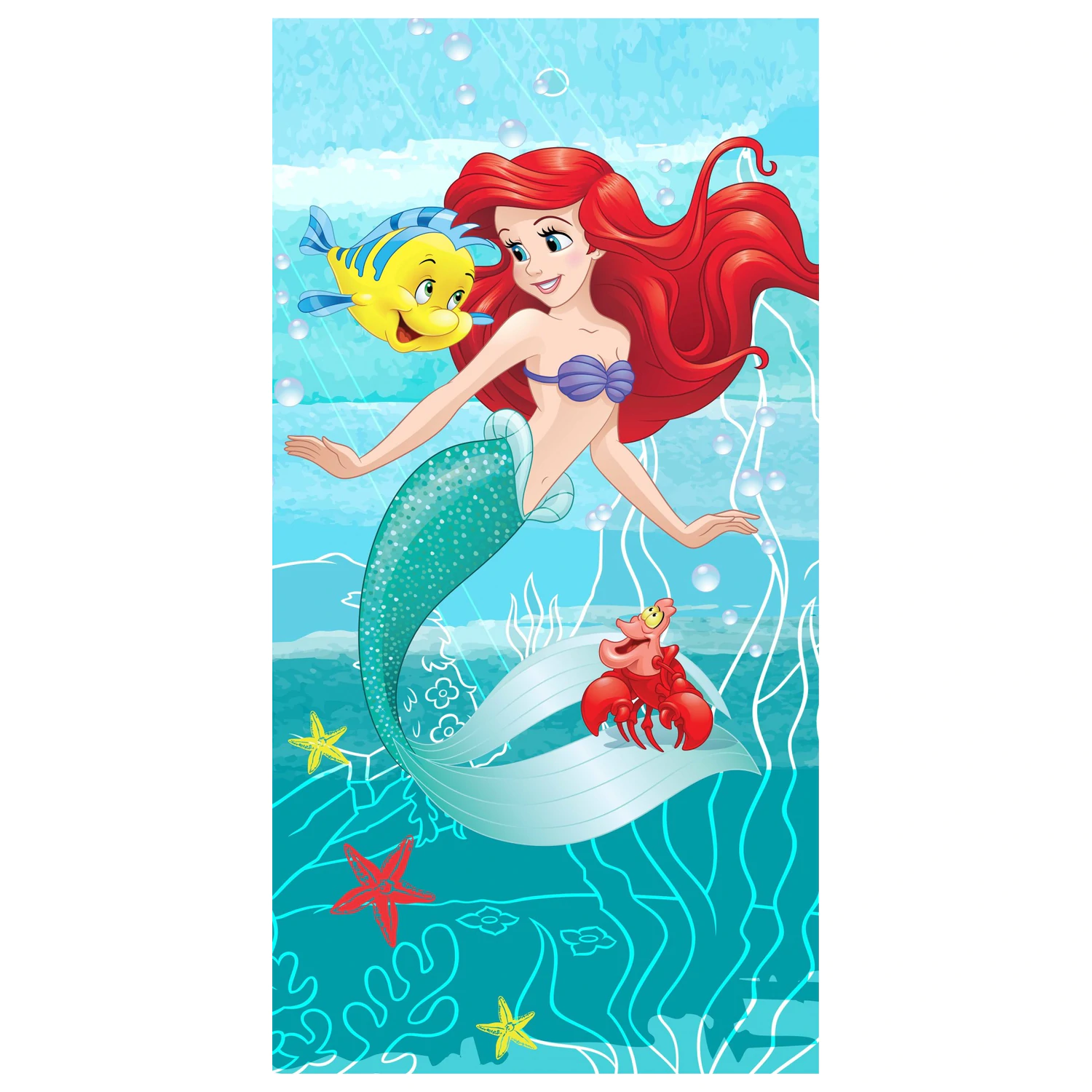 Disney Princess, Ariel and Friends Handtuch 70x140cm Produktfoto