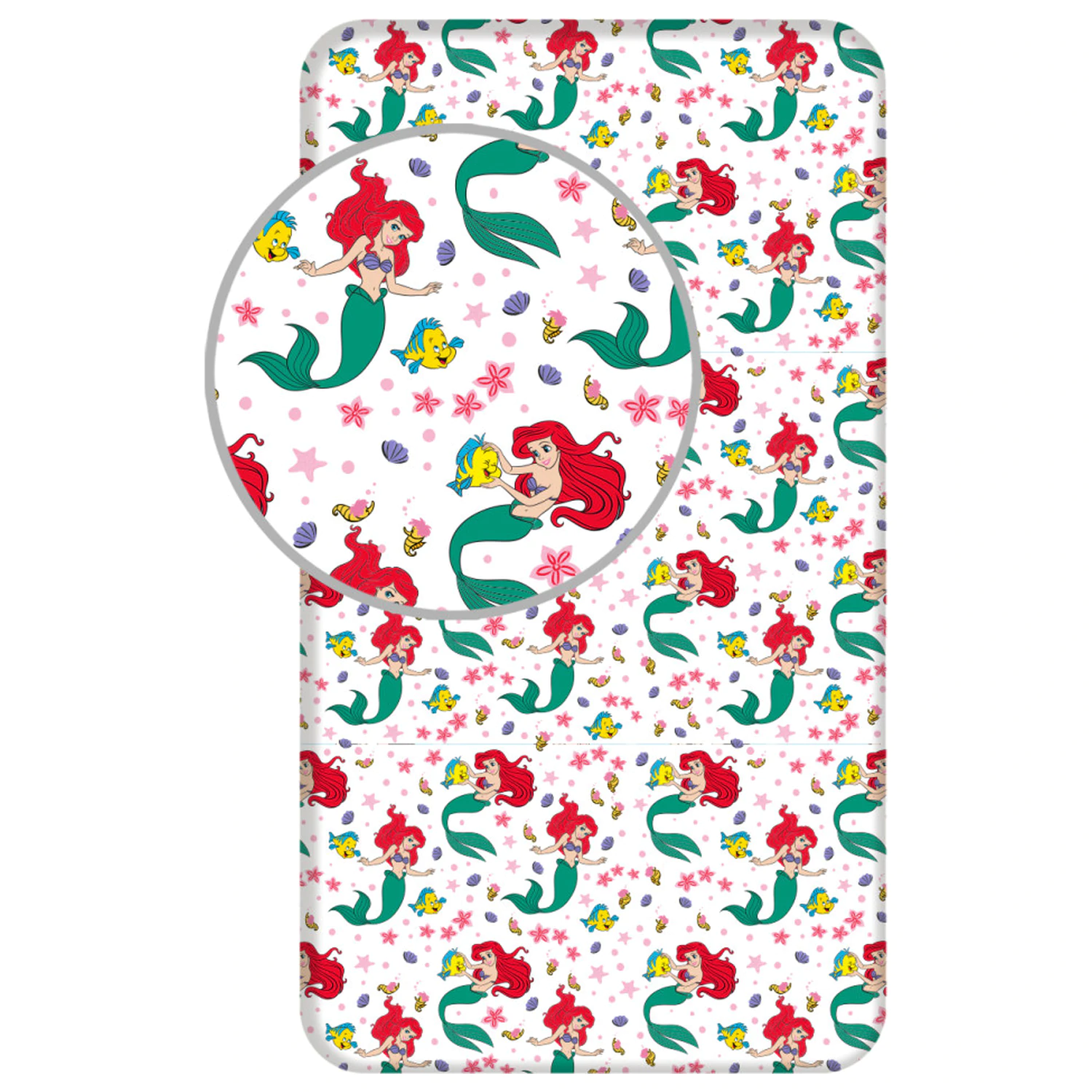 Disney Princess Ariel Spannbettlaken 90x200 cm Produktfoto