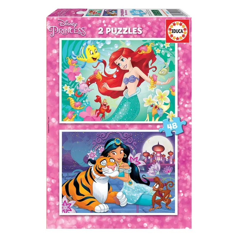 Disney Princess Ariel + Jasmine puzzle 2x48St termékfotó