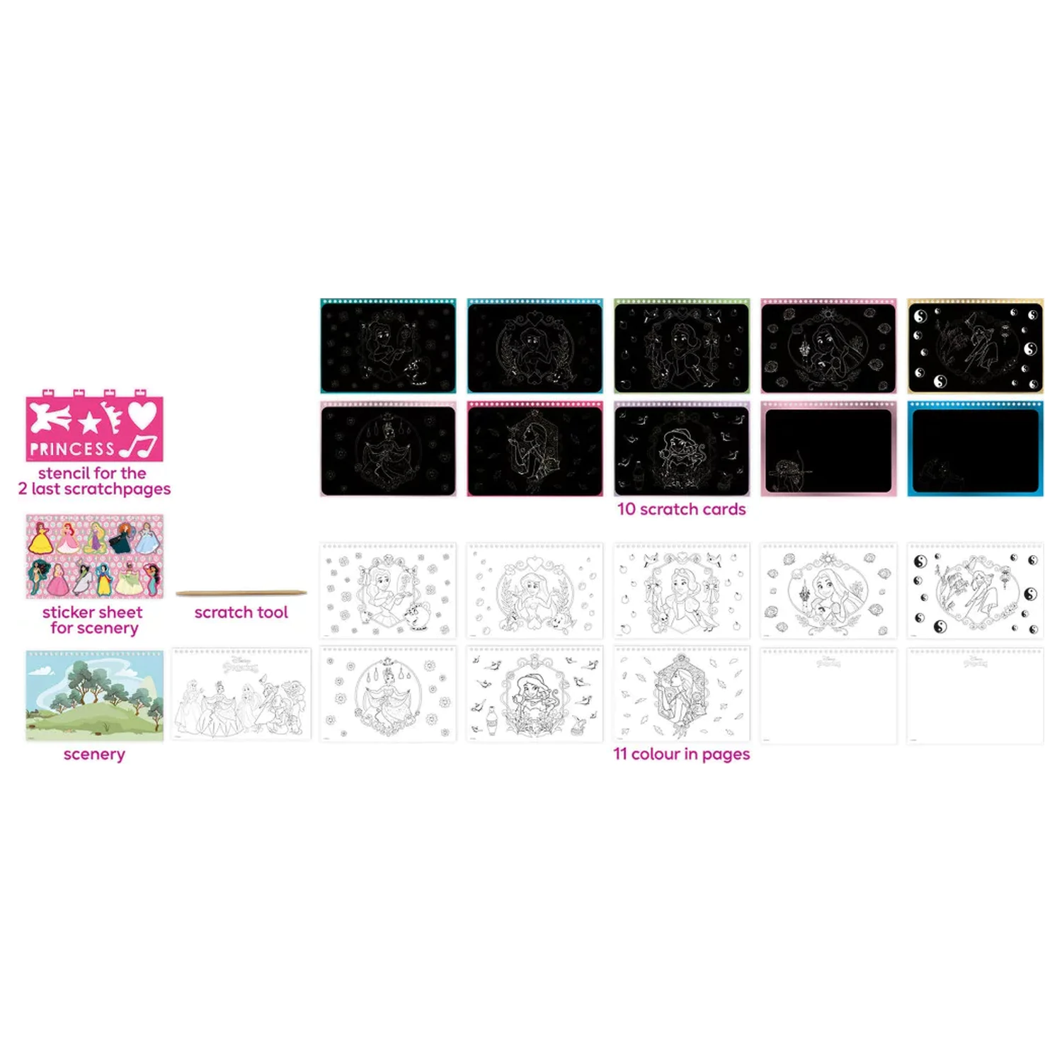 Disney Princess Beauty Kratzkunst-Set und Aktivitäten-Set Produktfoto