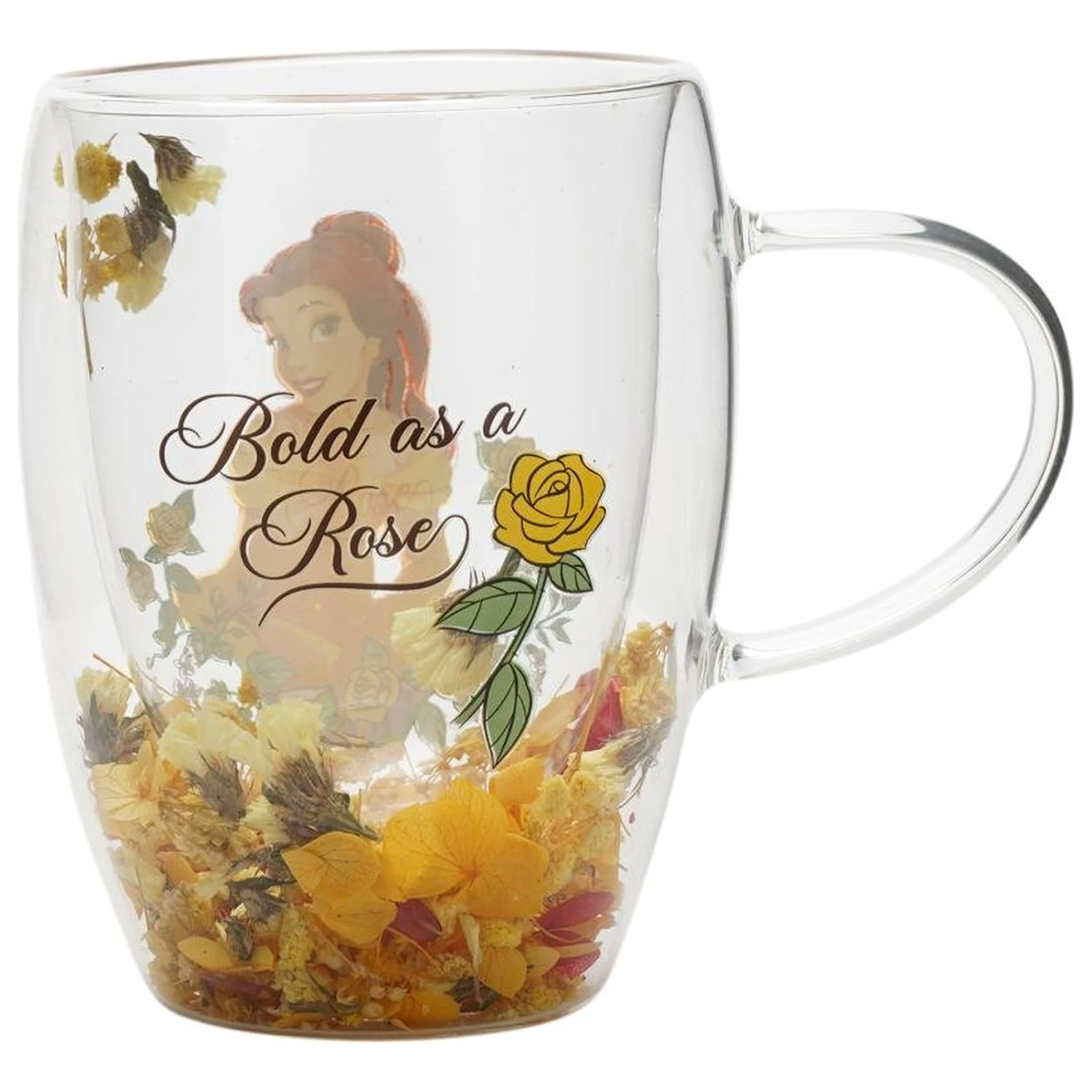 Disney Princess Belle Glas mit getrockneten Blumen 300 ml Produktfoto