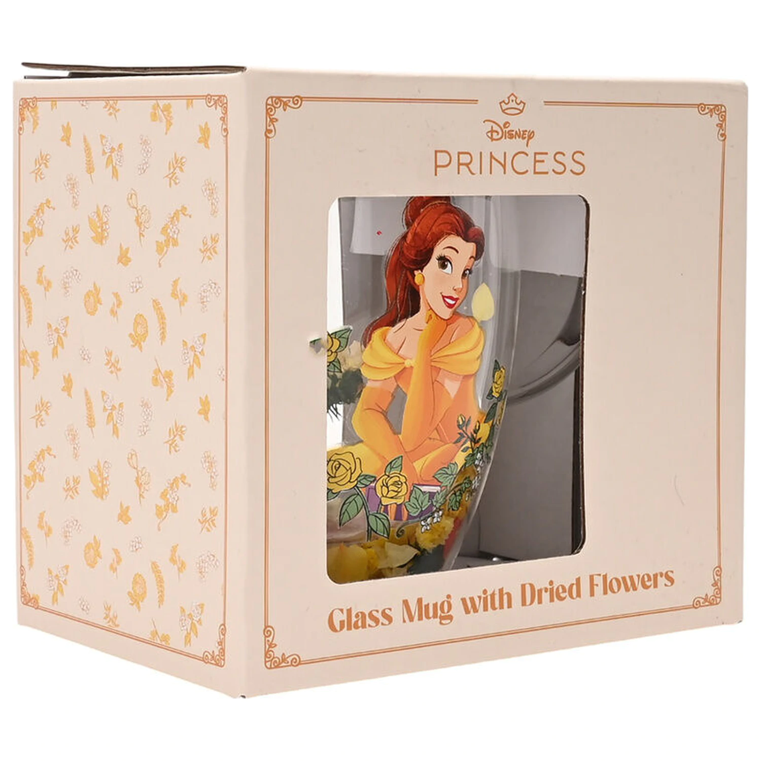 Disney Princess Belle Glas mit getrockneten Blumen 300 ml Produktfoto