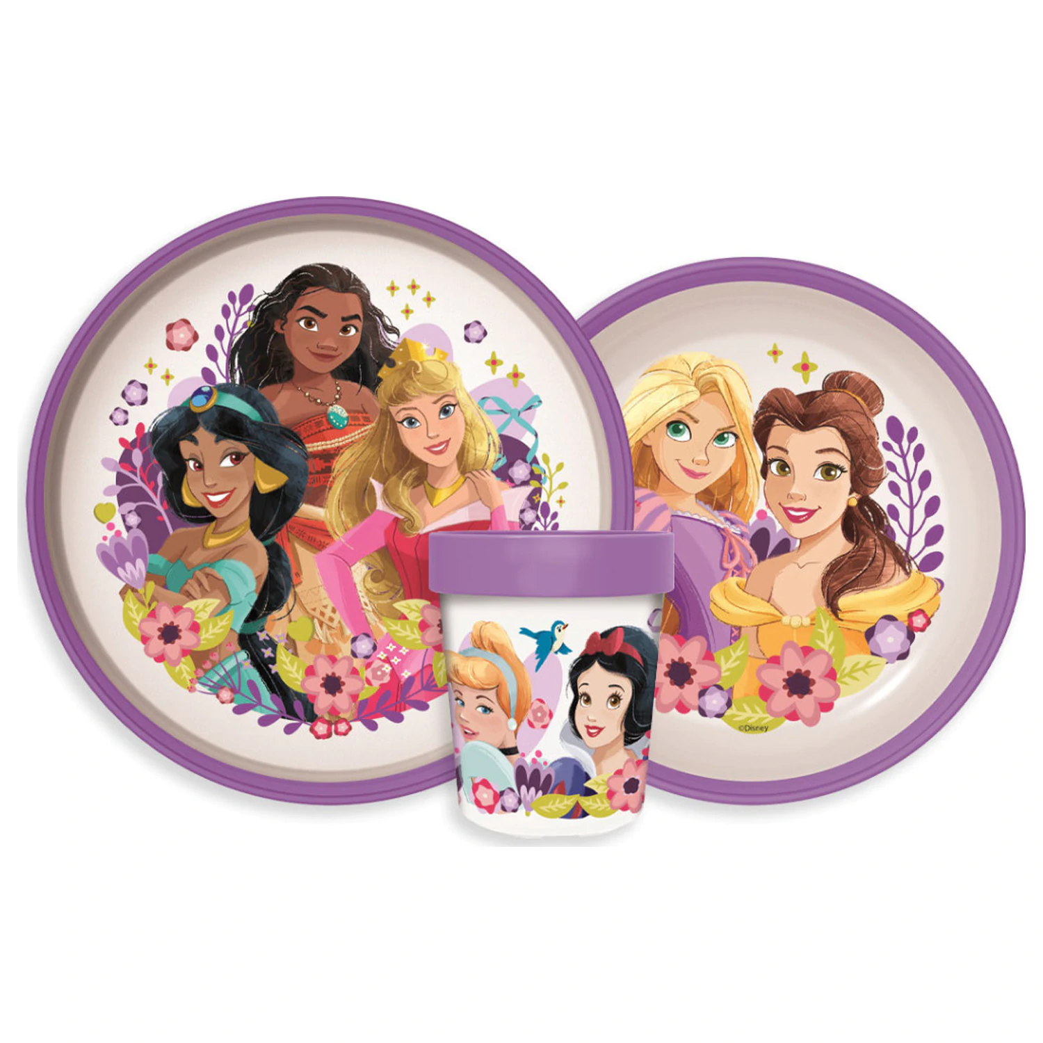 Disney Princess Courageous Heart Anti-Rutsch Geschirrset, Mikro Kunststoff Set Produktfoto