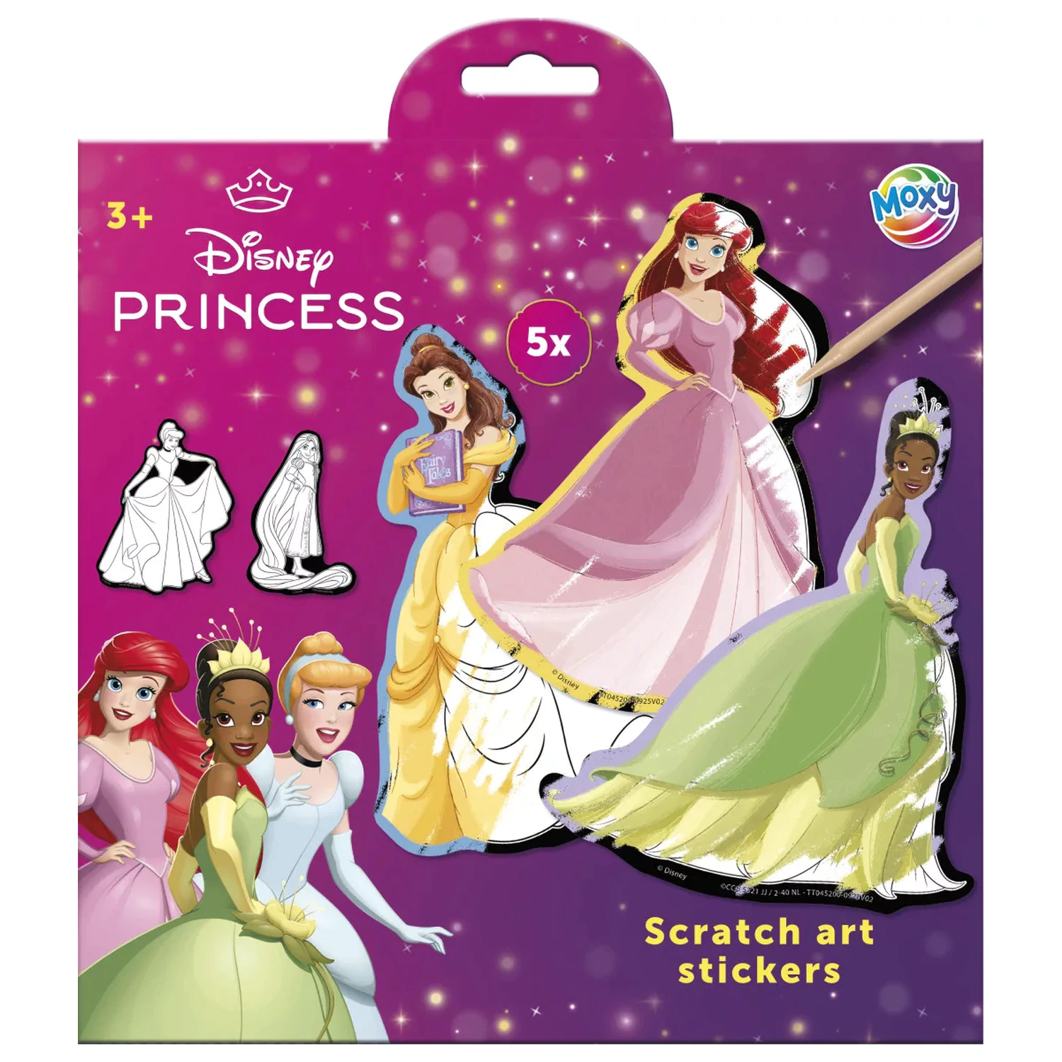 Disney Princess Fairytale Kratzkunst-Aufkleber 5 St. Produktfoto