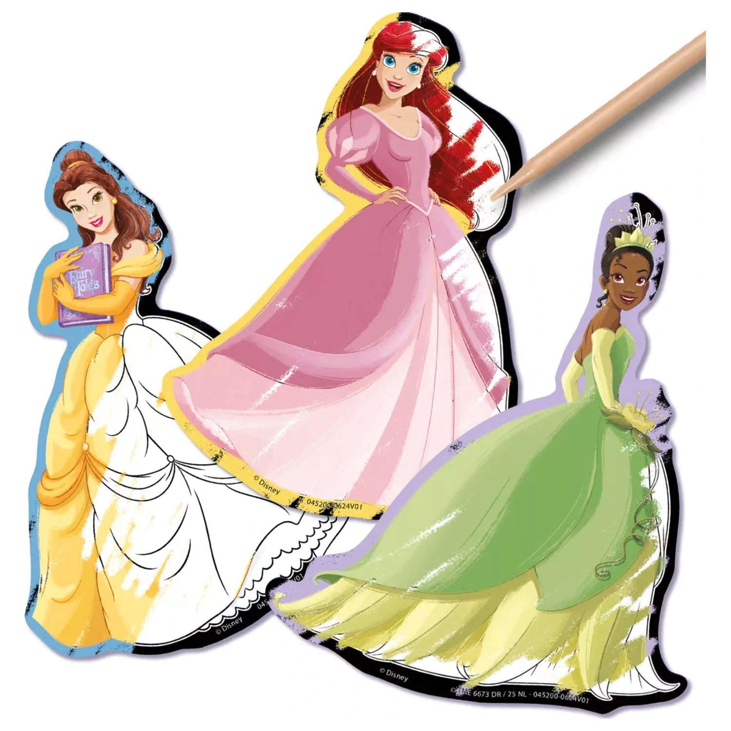 Disney Princess Fairytale Kratzkunst-Aufkleber 5 St. Produktfoto