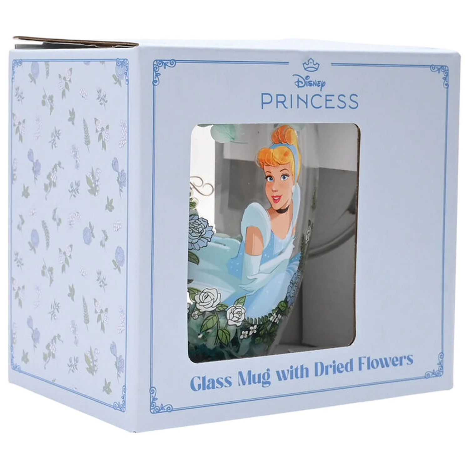 Disney Princess Cinderella Glas mit getrockneten Blumen 300 ml Produktfoto