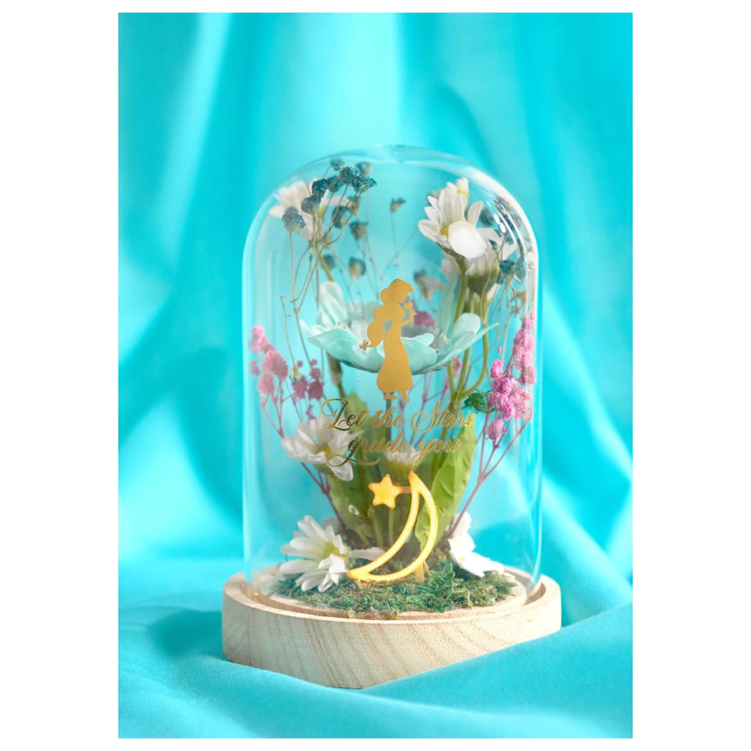 Disney Princess Jasmine Blumen Cloche mit einem Neonlicht Produktfoto