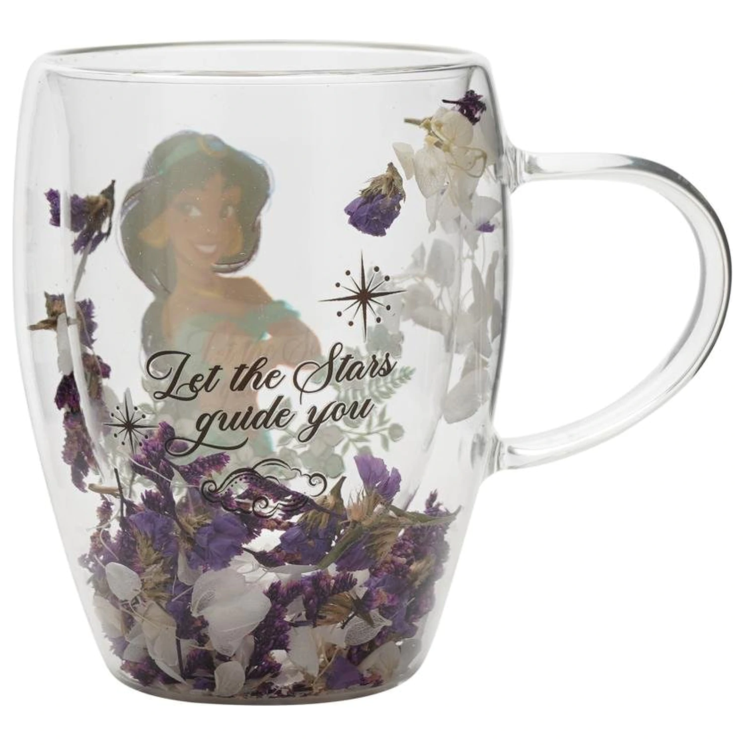 Disney Princess Jasmine Glas mit getrockneten Blumen 300 ml Produktfoto
