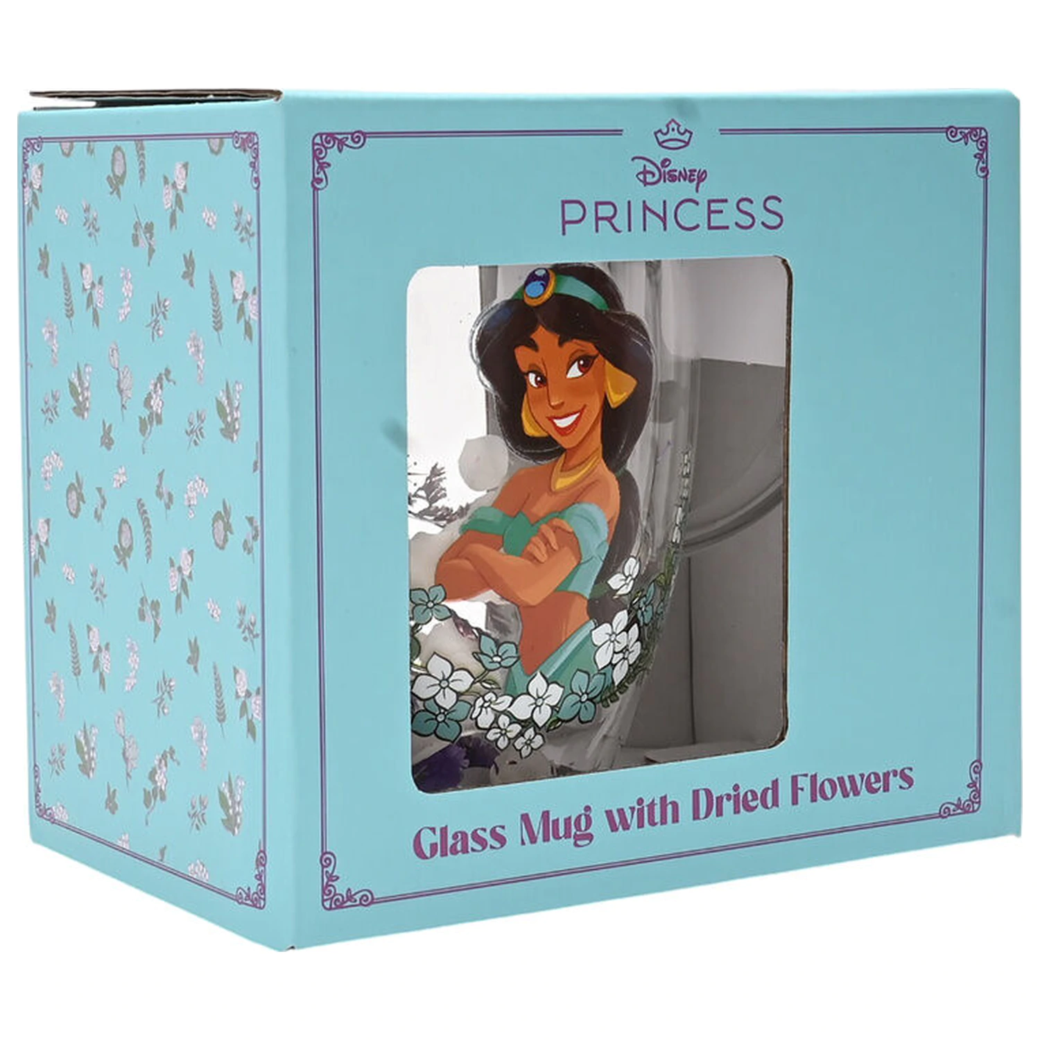 Disney Princess Jasmine Glas mit getrockneten Blumen 300 ml Produktfoto