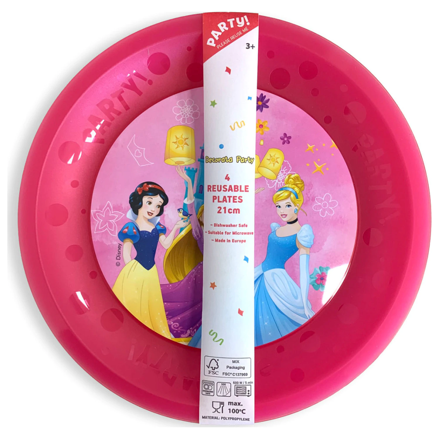 Disney Princess Live Your Story Micro Premium Kunststoff Flachteller 4-teiliges Set 21 cm Produktfoto