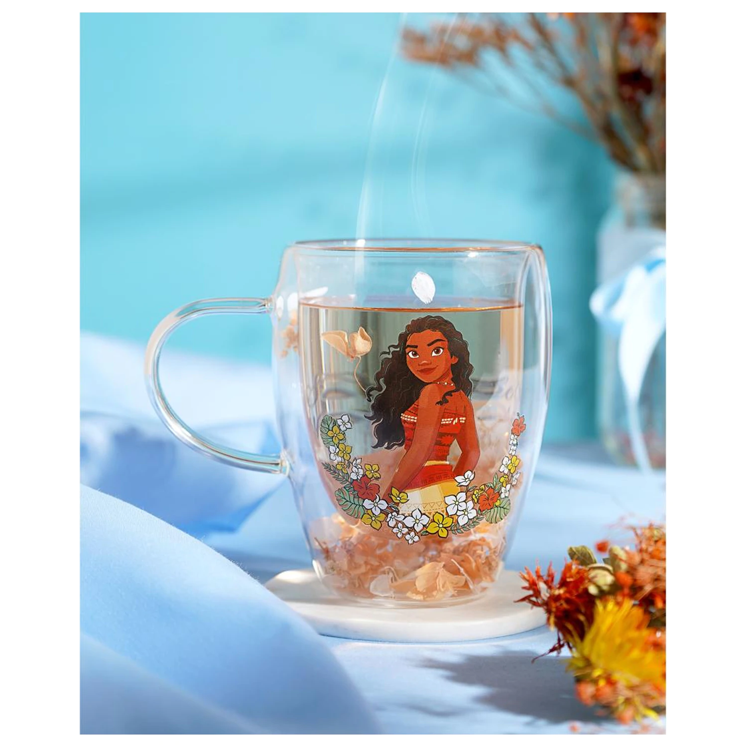 Disney Princess Moana Glas mit getrockneten Blumen 300 ml Produktfoto
