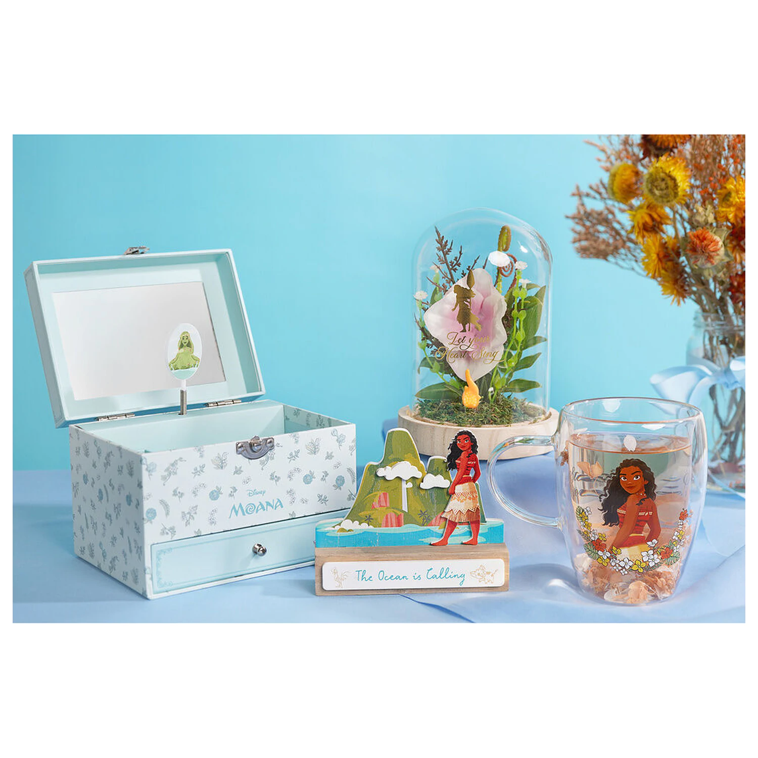 Disney Princess Moana Glas mit getrockneten Blumen 300 ml Produktfoto
