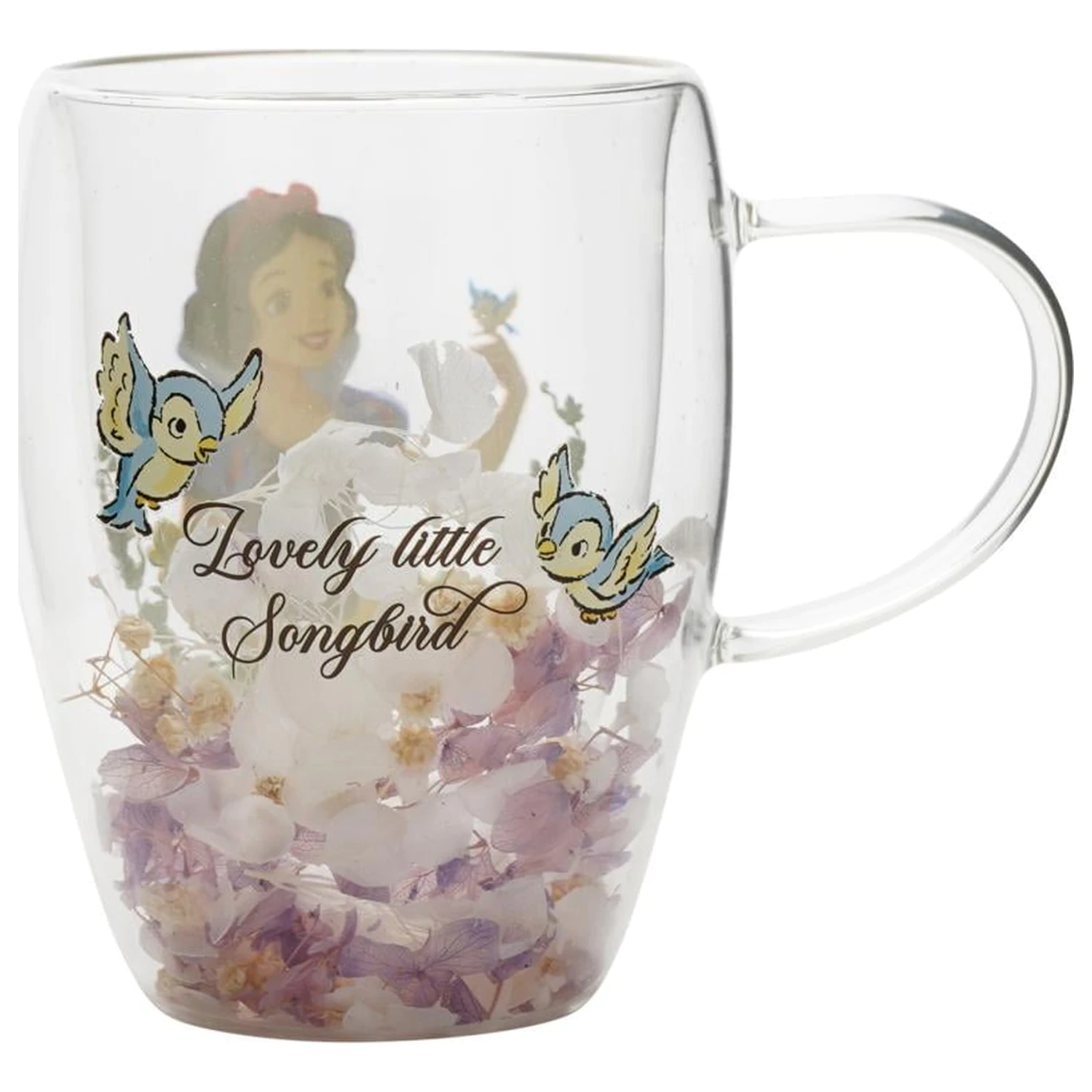 DISNEY PRINCESS Snow White Glas mit getrockneten Blumen 300ml Produktfoto