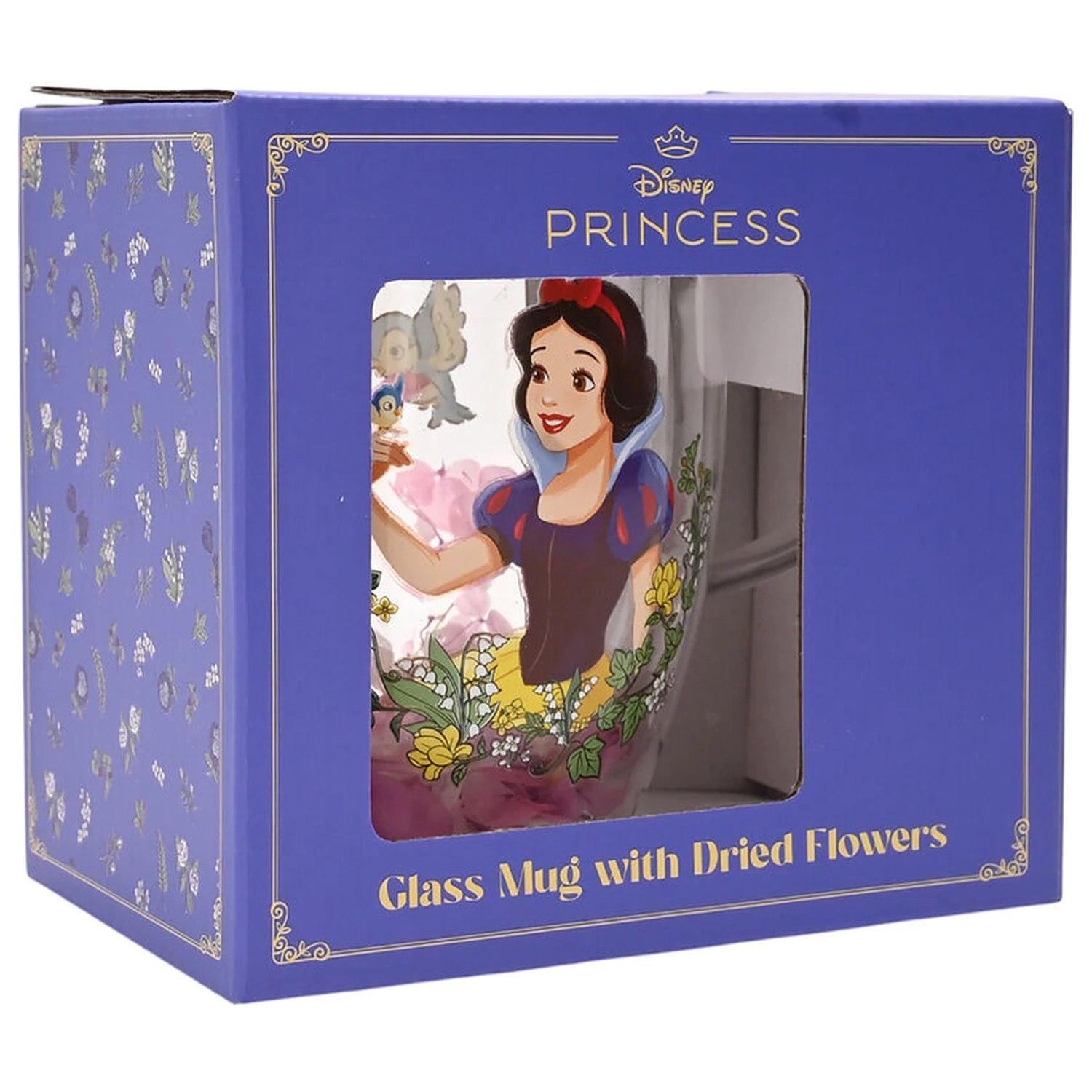 DISNEY PRINCESS Snow White Glas mit getrockneten Blumen 300ml Produktfoto