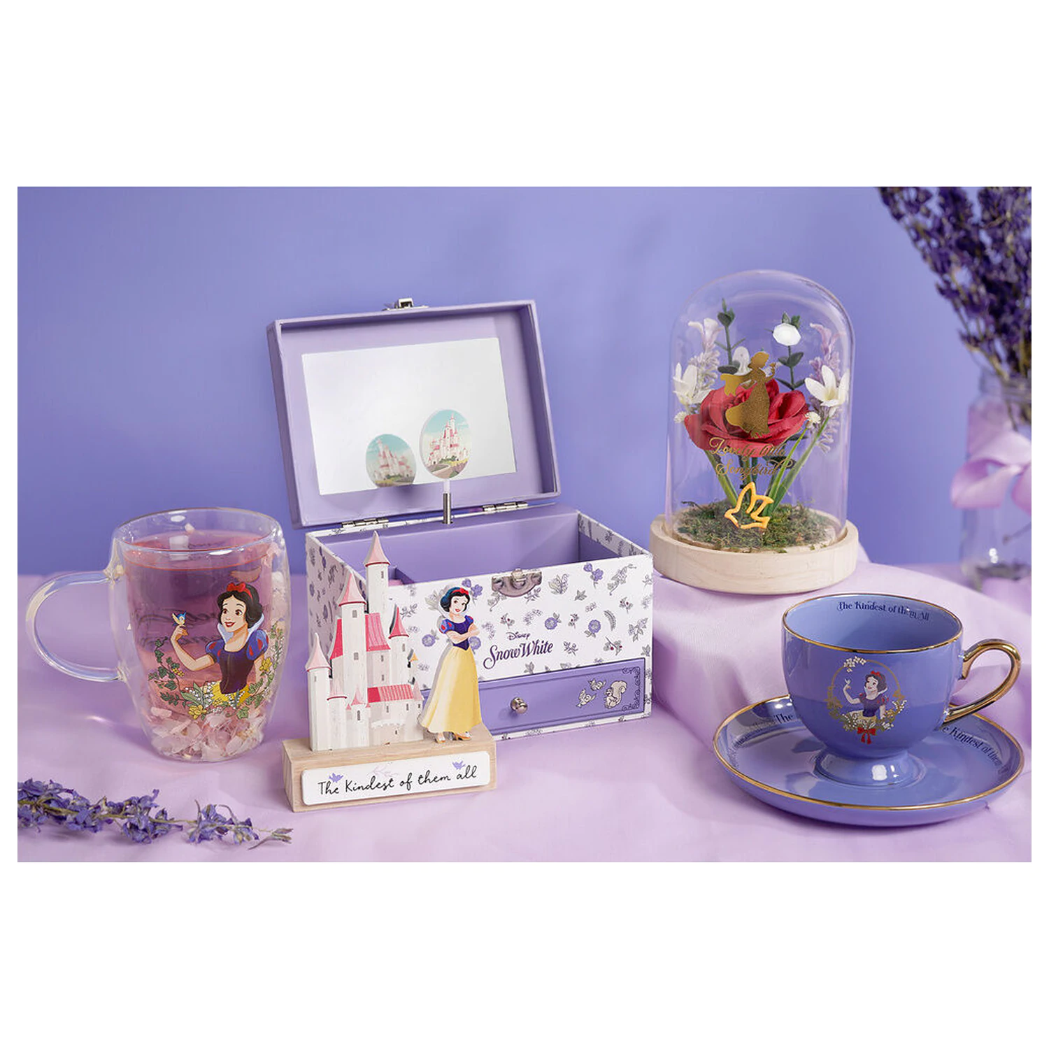 DISNEY PRINCESS Snow White Glas mit getrockneten Blumen 300ml Produktfoto