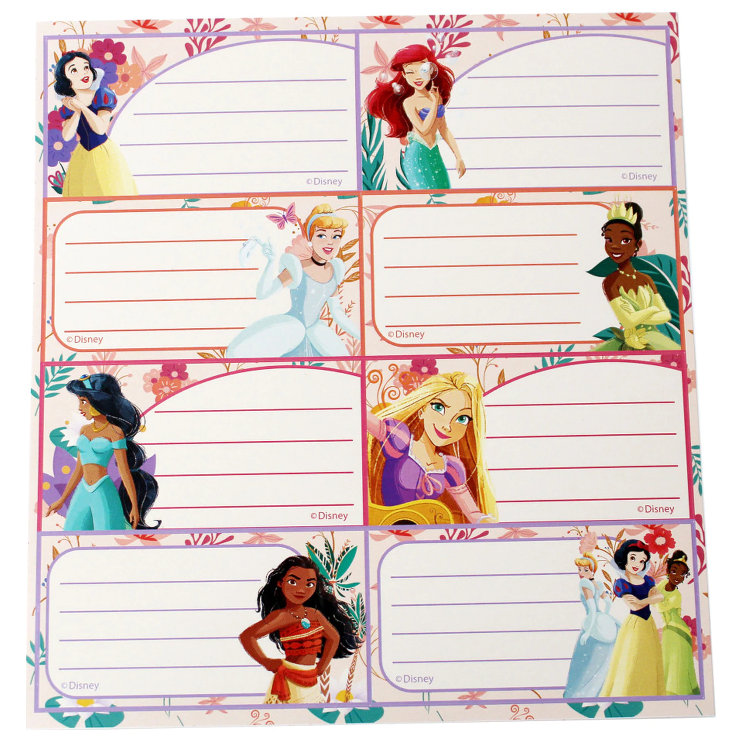 Disney Princesses Spring Notizbuch Etikett 16 Stück Produktfoto