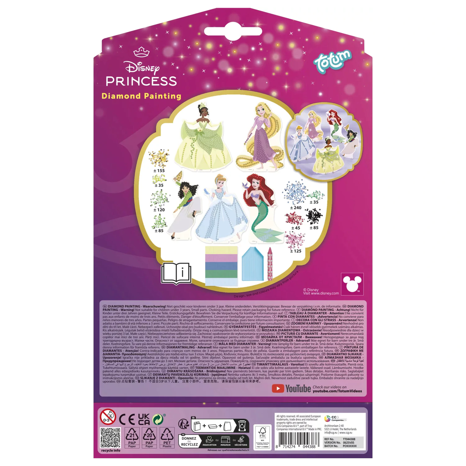 Disney Princess Totum Diamond Painting Set 5-teilig Produktfoto