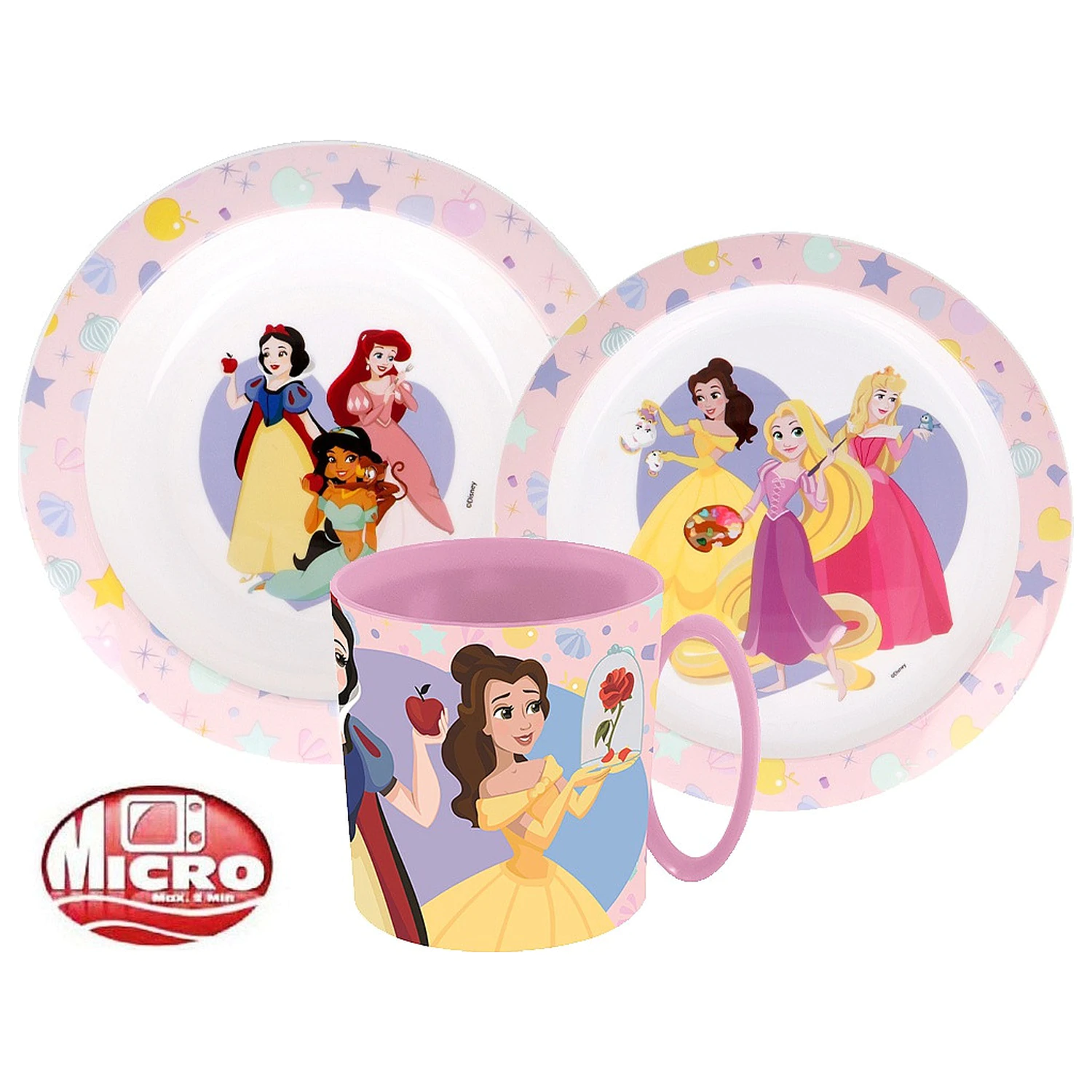 Disney Princess True Essgeschirr Set, Mikroplastik Set mit Tasse Produktfoto