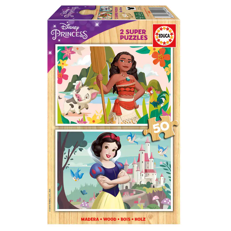 Disney Princess Vaiana und Snow White Holzpuzzle  2x50St Produktfoto