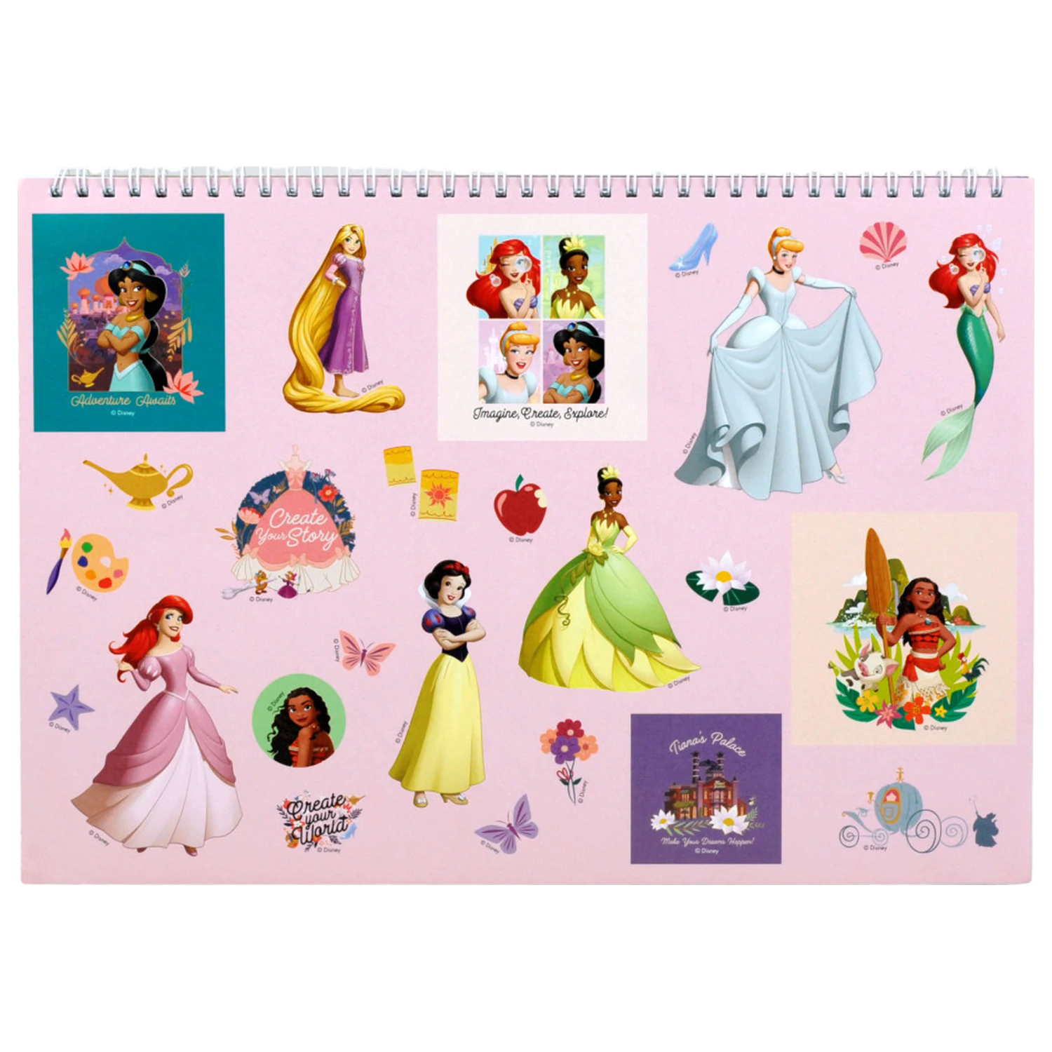 Disney Princess Your World DIN A4 Spiral Skizzenbuch 40 Blätter mit Stickern Produktfoto