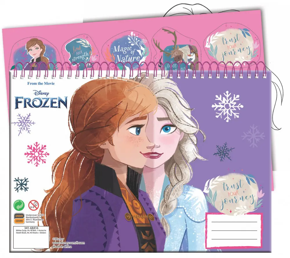 Disney Frozen A4 Spiral-Skizzenbuch 40 Blatt mit Stickern Produktfoto
