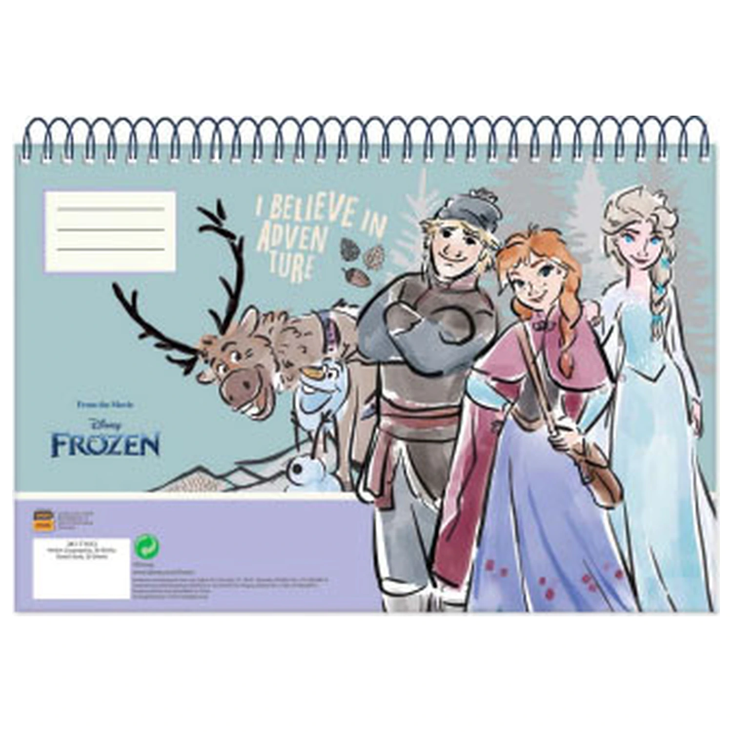 Disney Frozen Adventure A/4 Spiral Skizzenbuch 30 Blatt Produktfoto