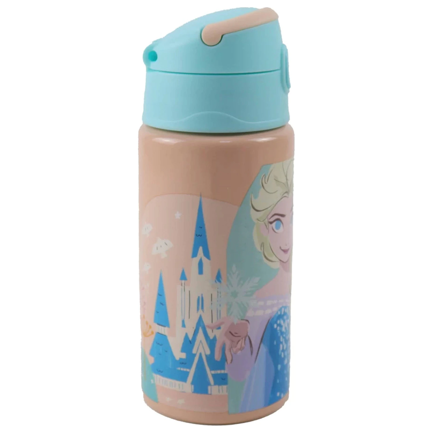 Disney Frozen Adventure Aluminium Strohhalmflasche mit Haken 500 ml Produktfoto