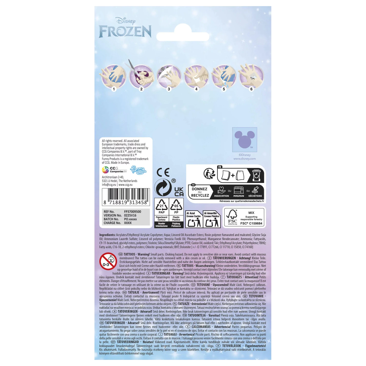 Disney Frozen Adventure Tattoo 12-teilig Produktfoto