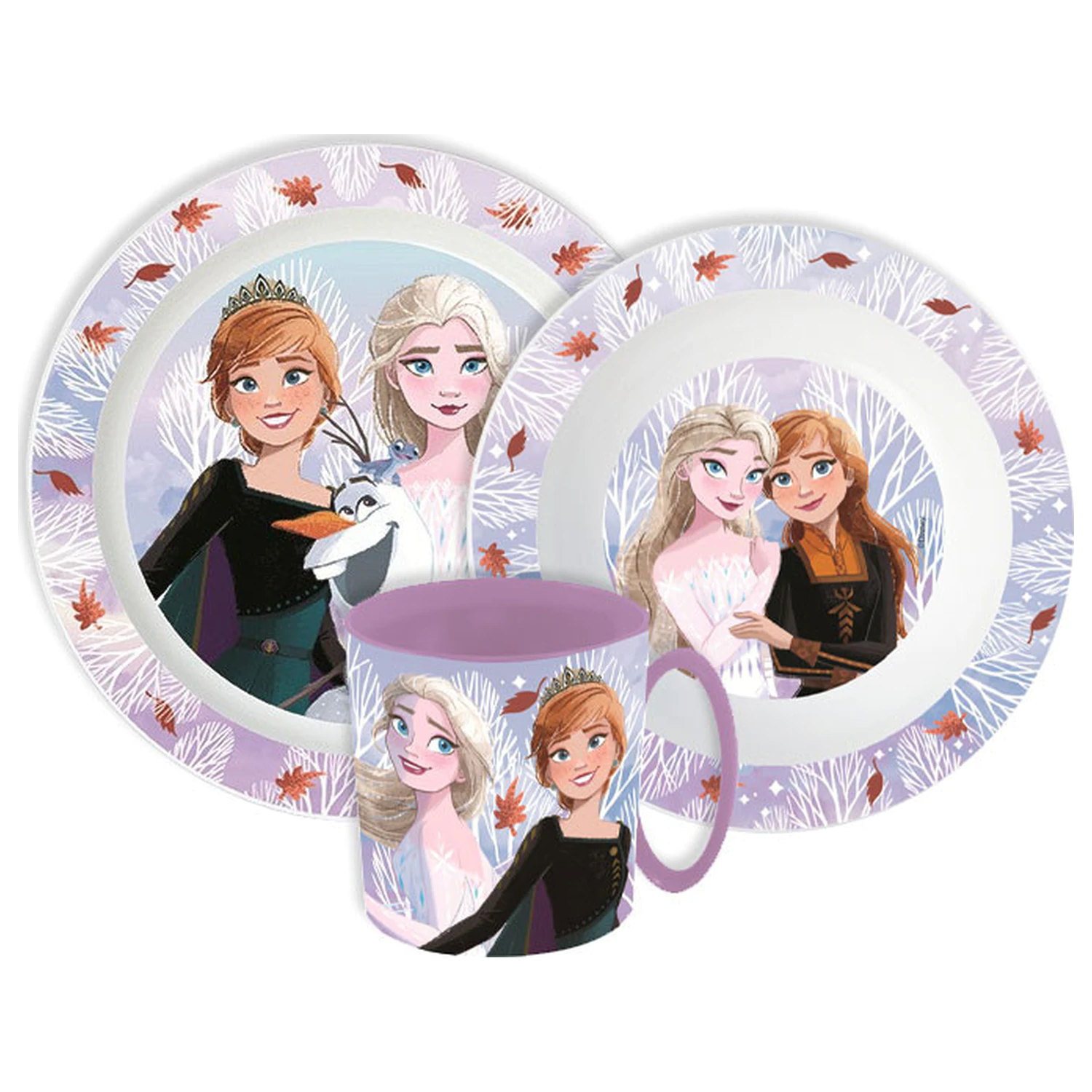 Disney Frozen Autumn Leaves Geschirr-Set, Mikroplastik-Set mit Becher Produktfoto