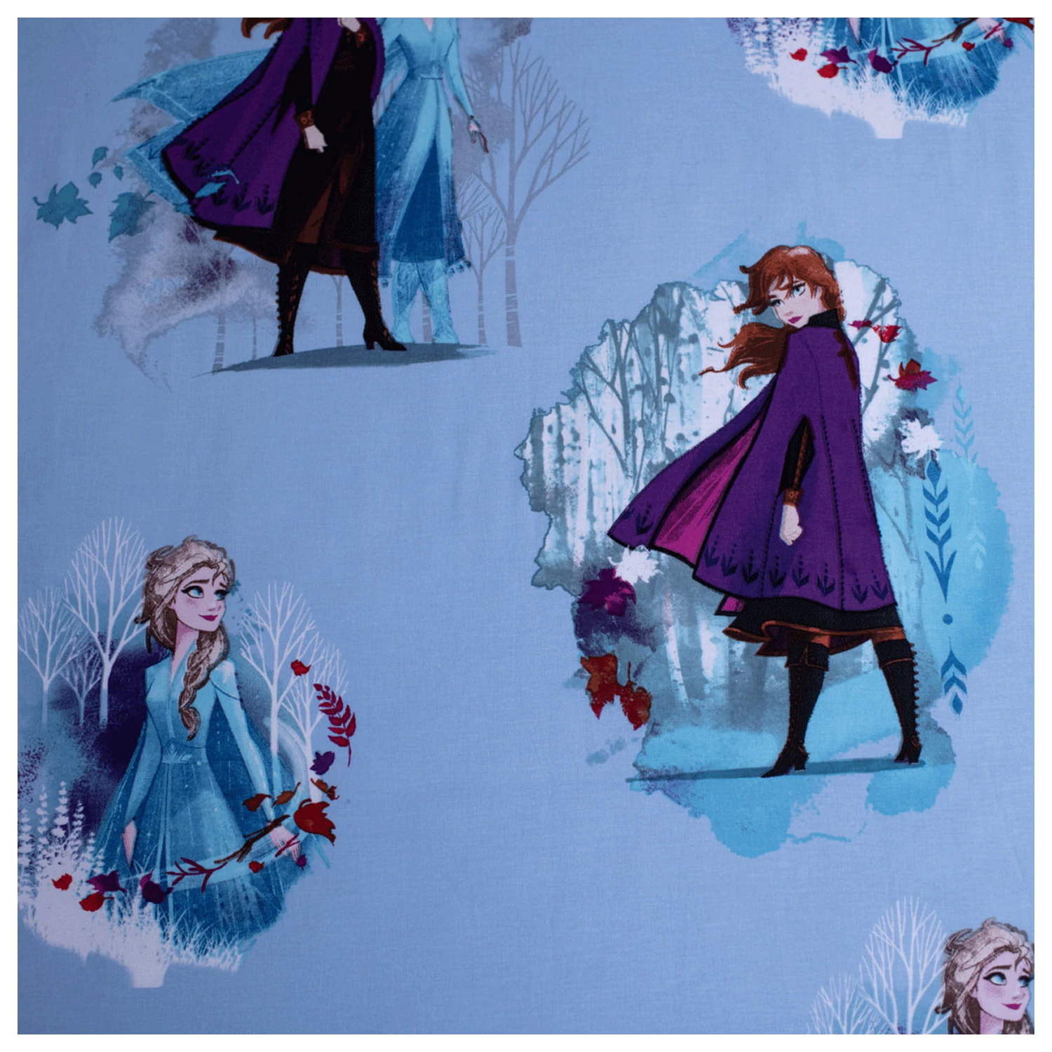 Disney Frozen Blue Leaves Spannbettlaken 90*200 cm Produktfoto