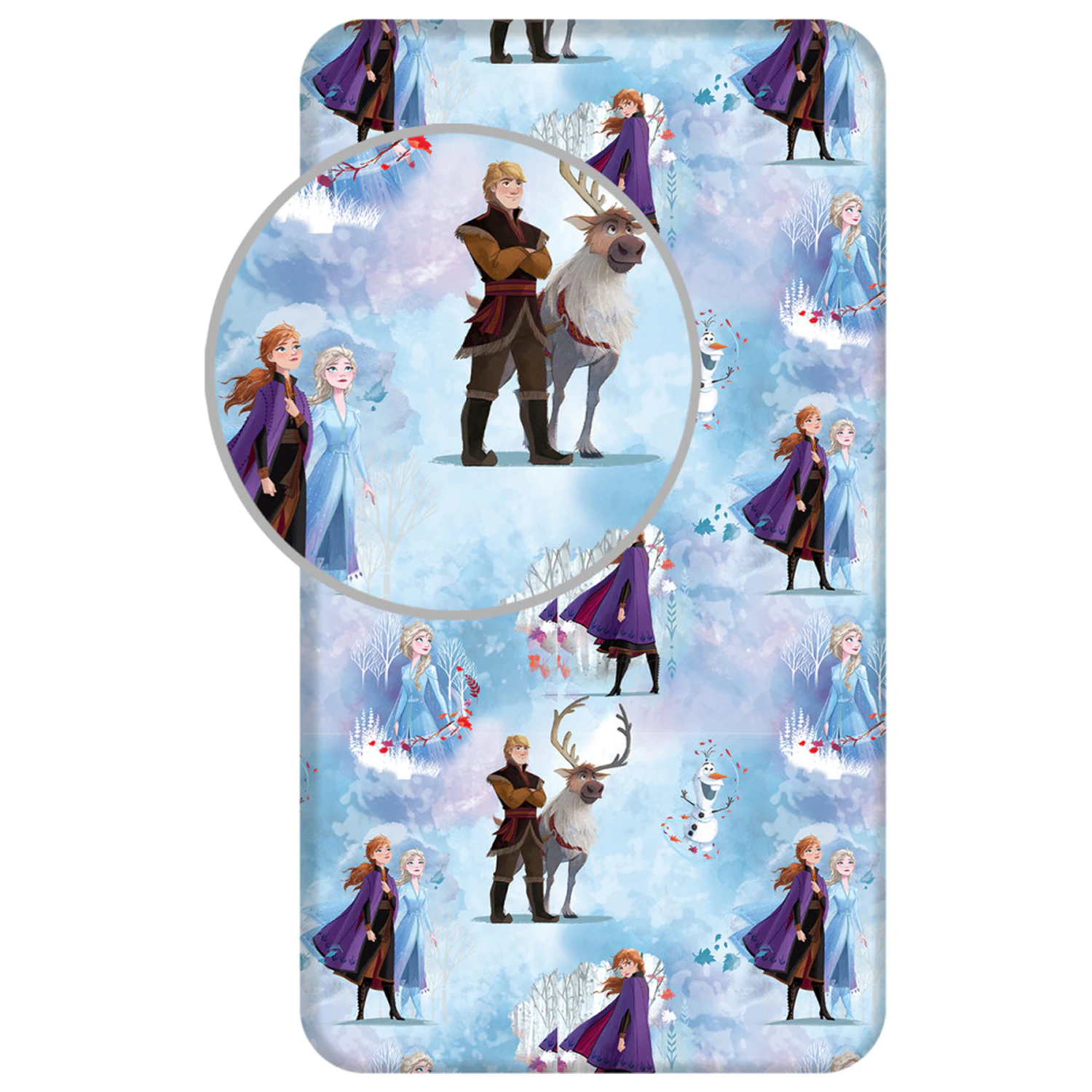 Disney Frozen Blau Winter Spannbettlaken 90x200 cm Produktfoto