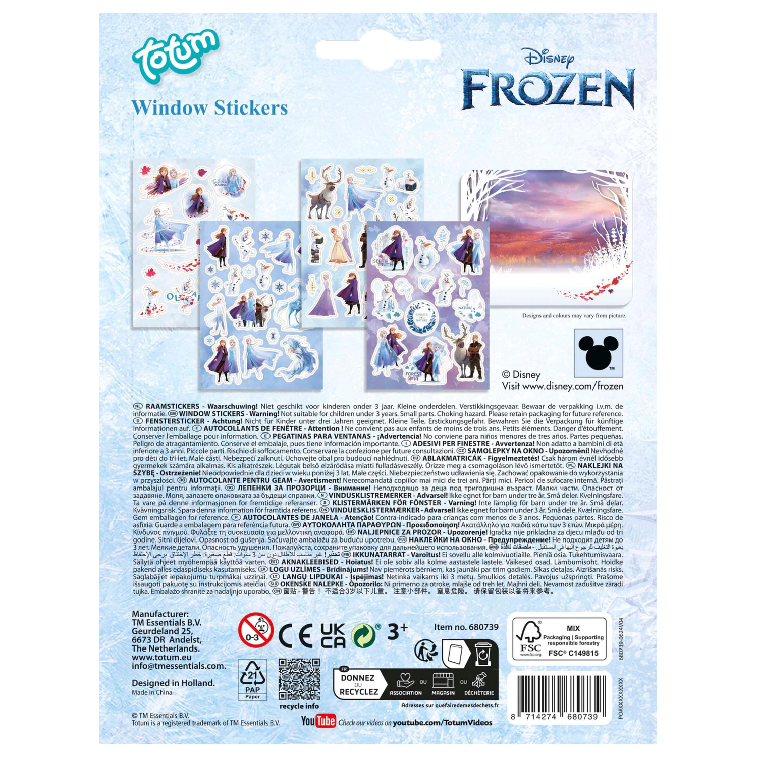 Disney Frozen Destiny Fensteraufkleber Set Produktfoto