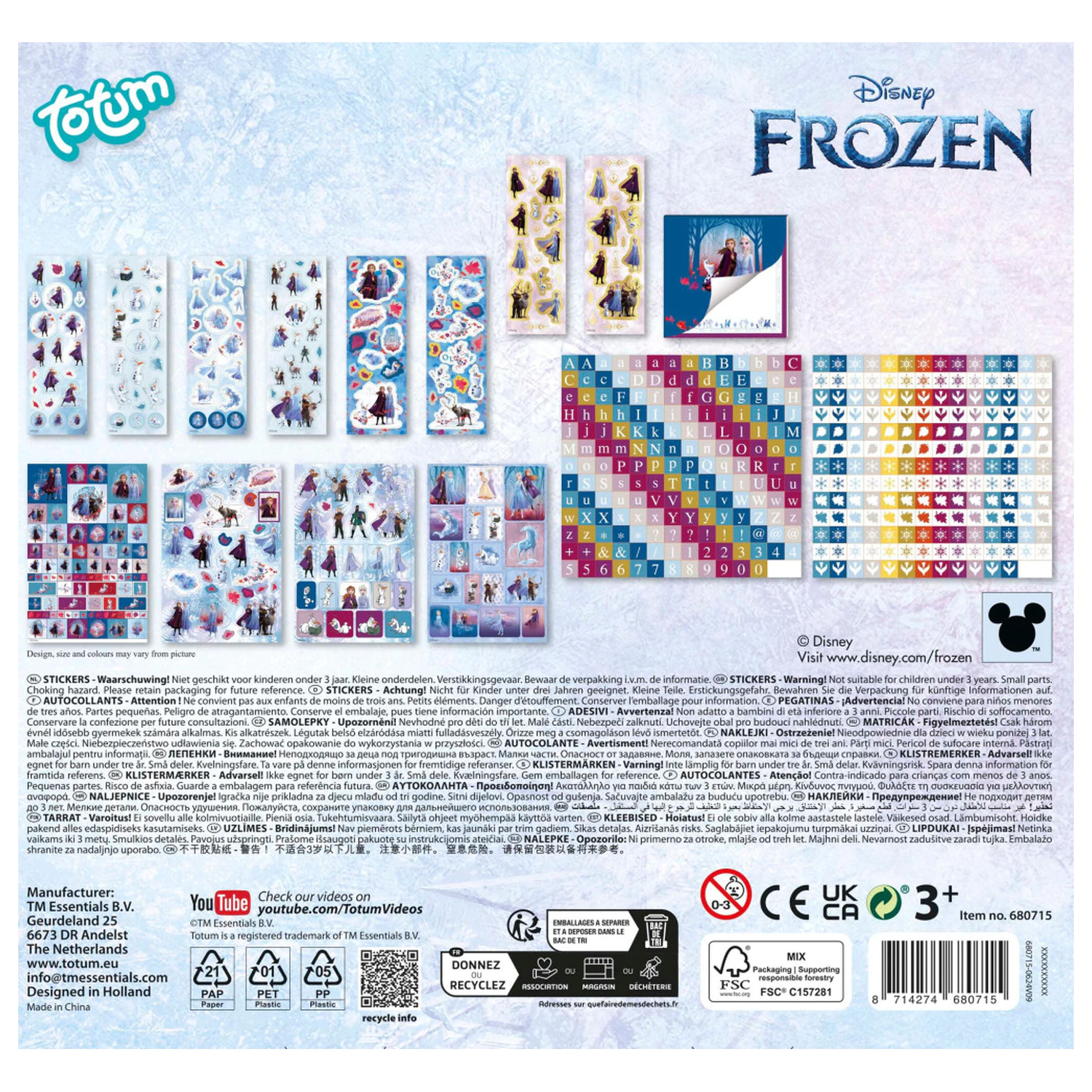 Disney Frozen Destiny Sticker Set 500 Teile Produktfoto