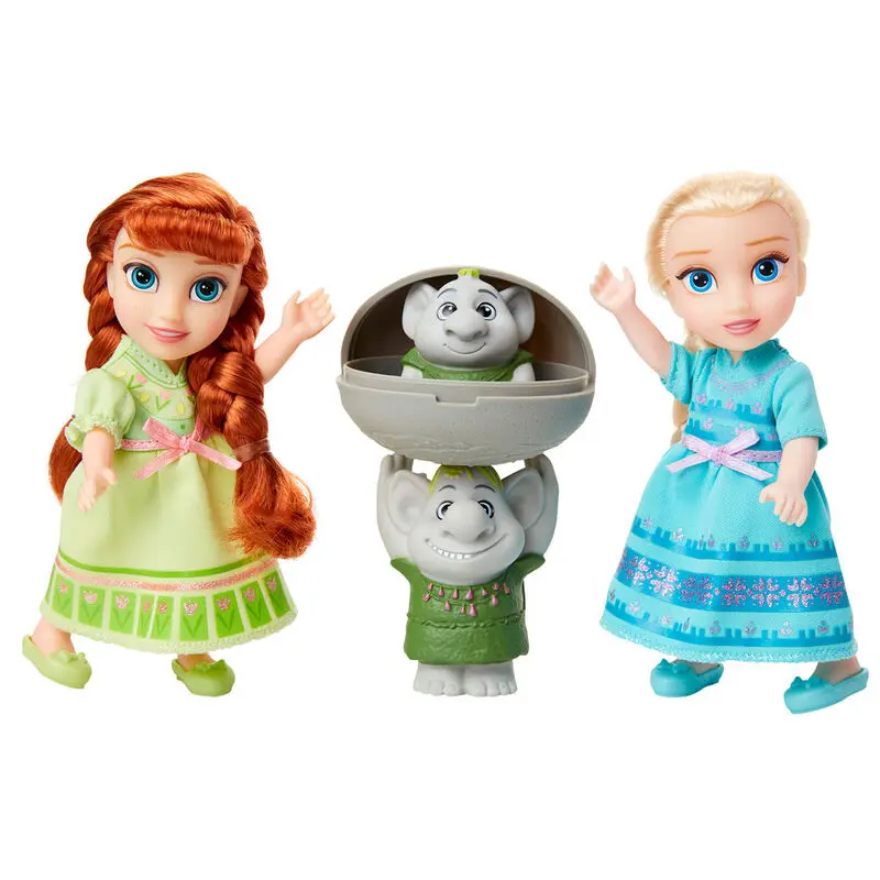 Disney Frozen Elsa + Anna + Trolls Puppe 15cm Produktfoto