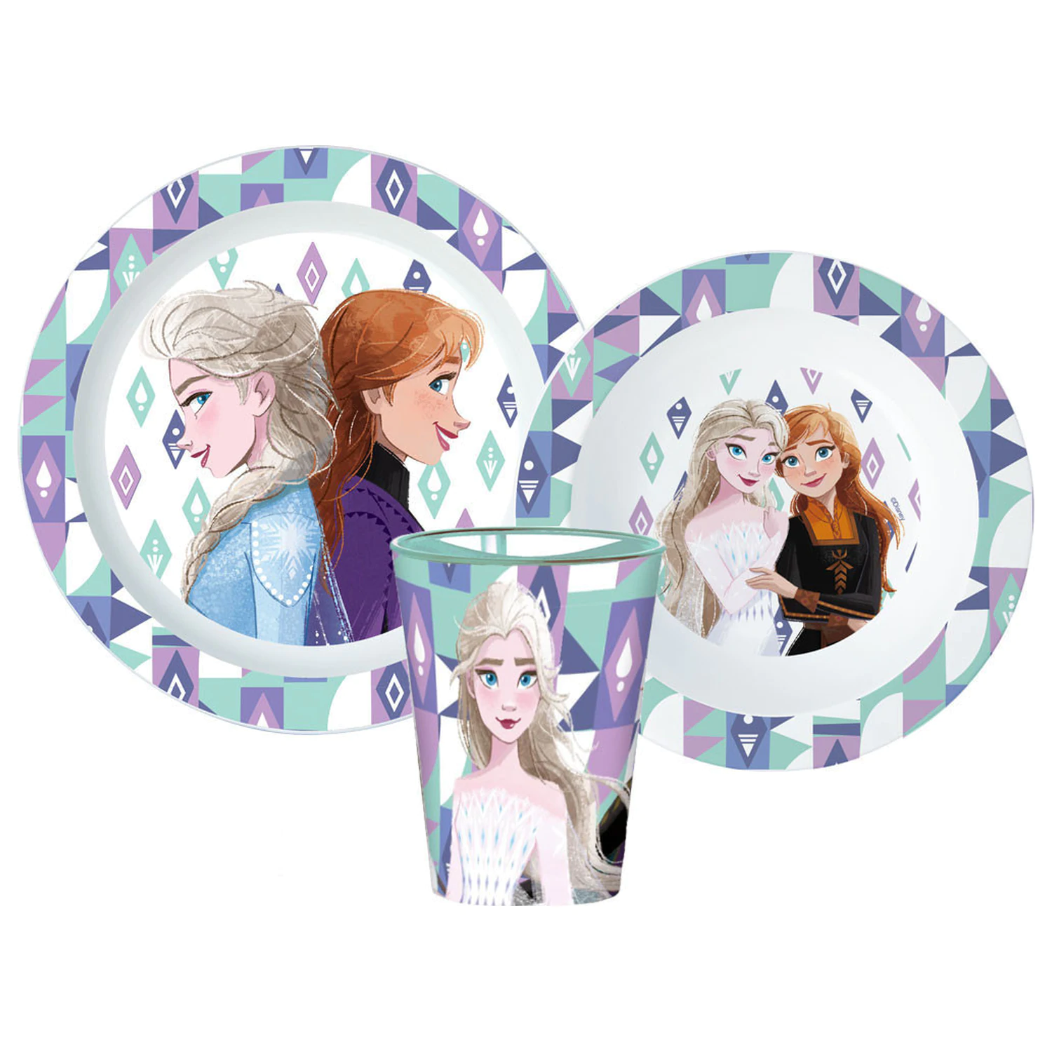 Disney Frozen Ice Magic Essgeschirr-Set, Micro Plastic Set, mit Glas 260 ml Produktfoto