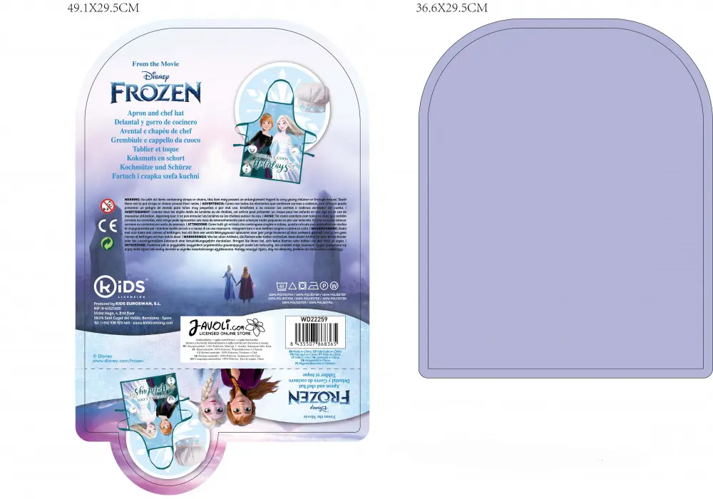 Disney Frozen Weihnachten Kinder Schürze 2-teiliges Set Produktfoto