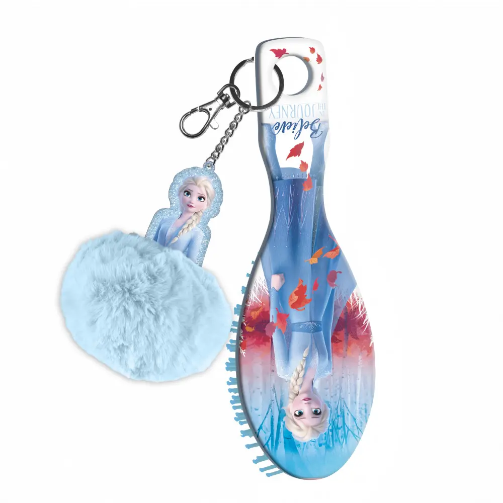 Disney Frozen mini Haarbürste mit Bommel Dekoration Produktfoto