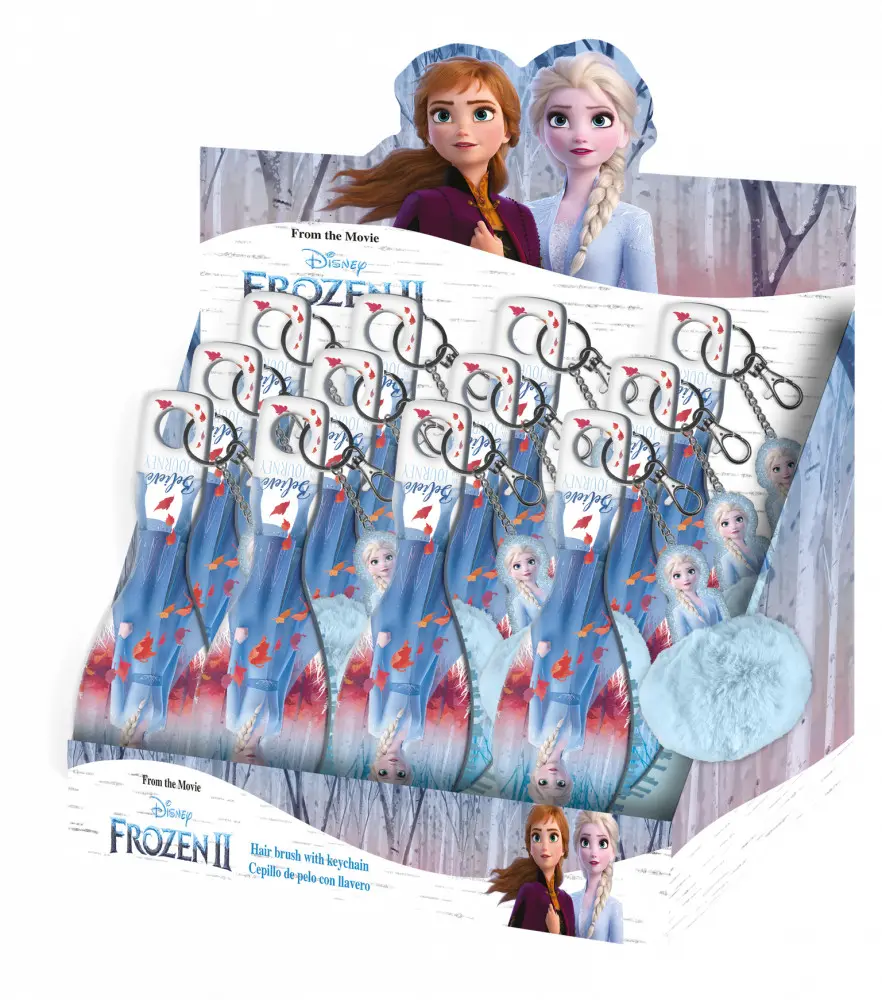 Disney Frozen mini Haarbürste mit Bommel Dekoration Produktfoto