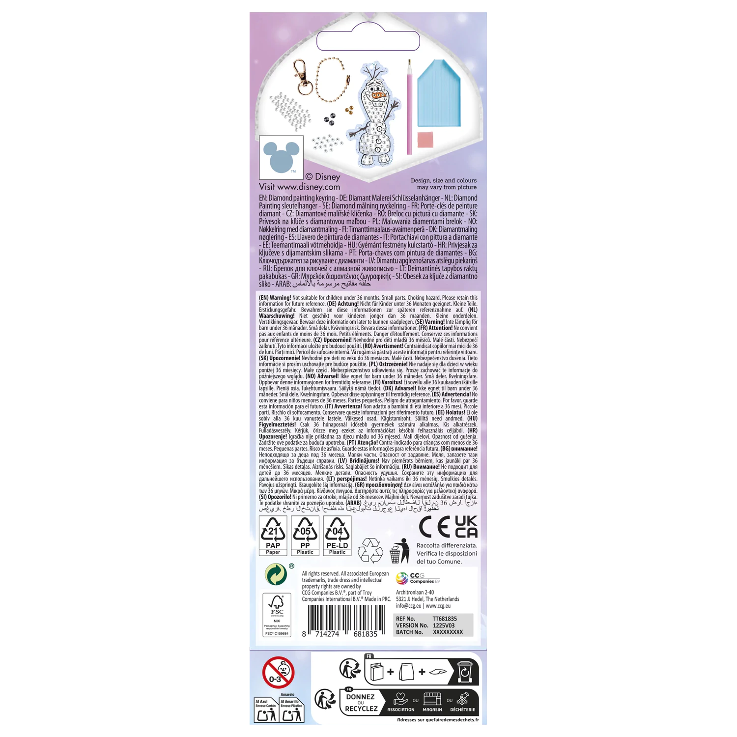 Disney Frozen Olaf Diamond Painting Schlüsselanhänger Kit Produktfoto