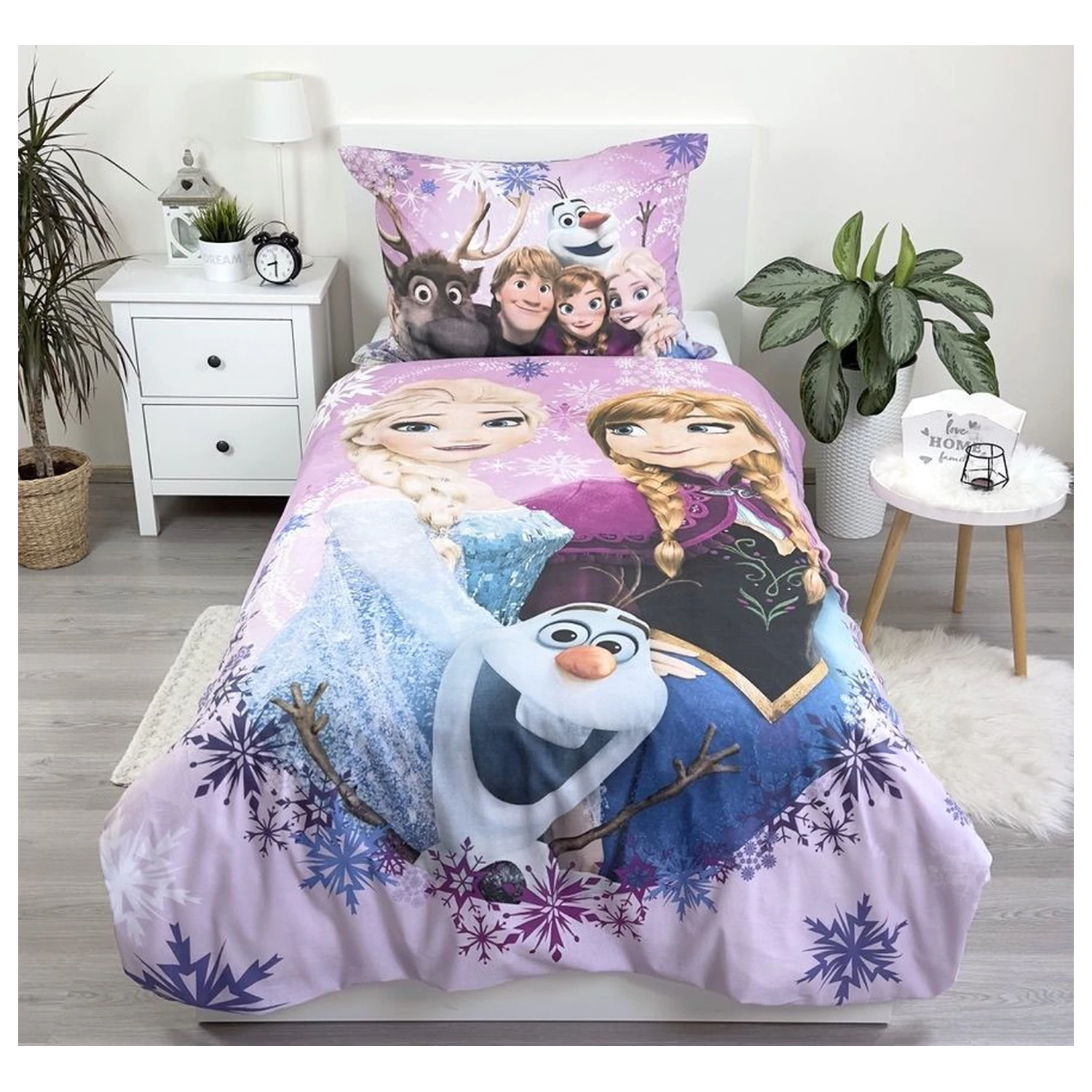 Disney Frozen Rosa-lila Bettbezug Produktfoto