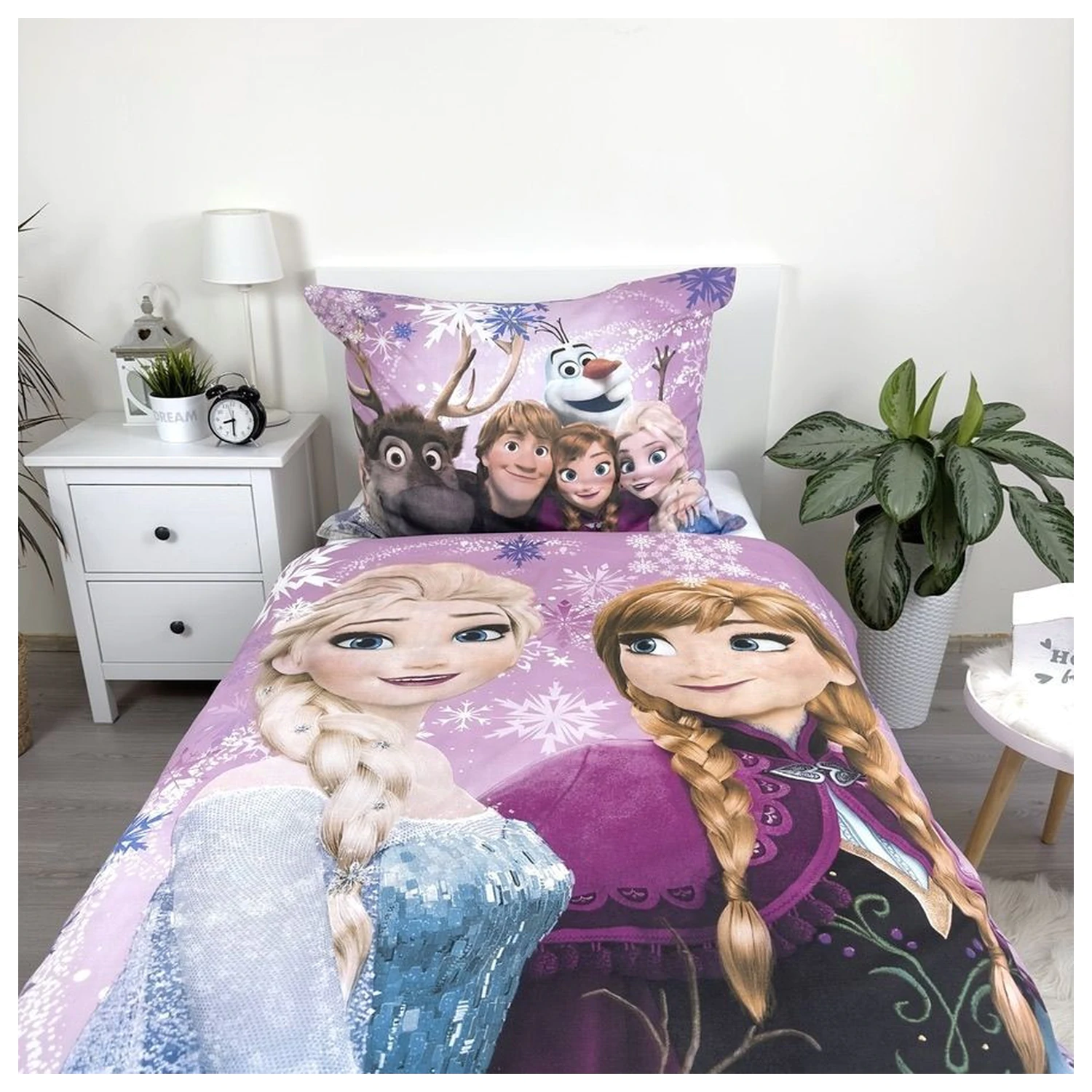 Disney Frozen Rosa-lila Bettbezug Produktfoto