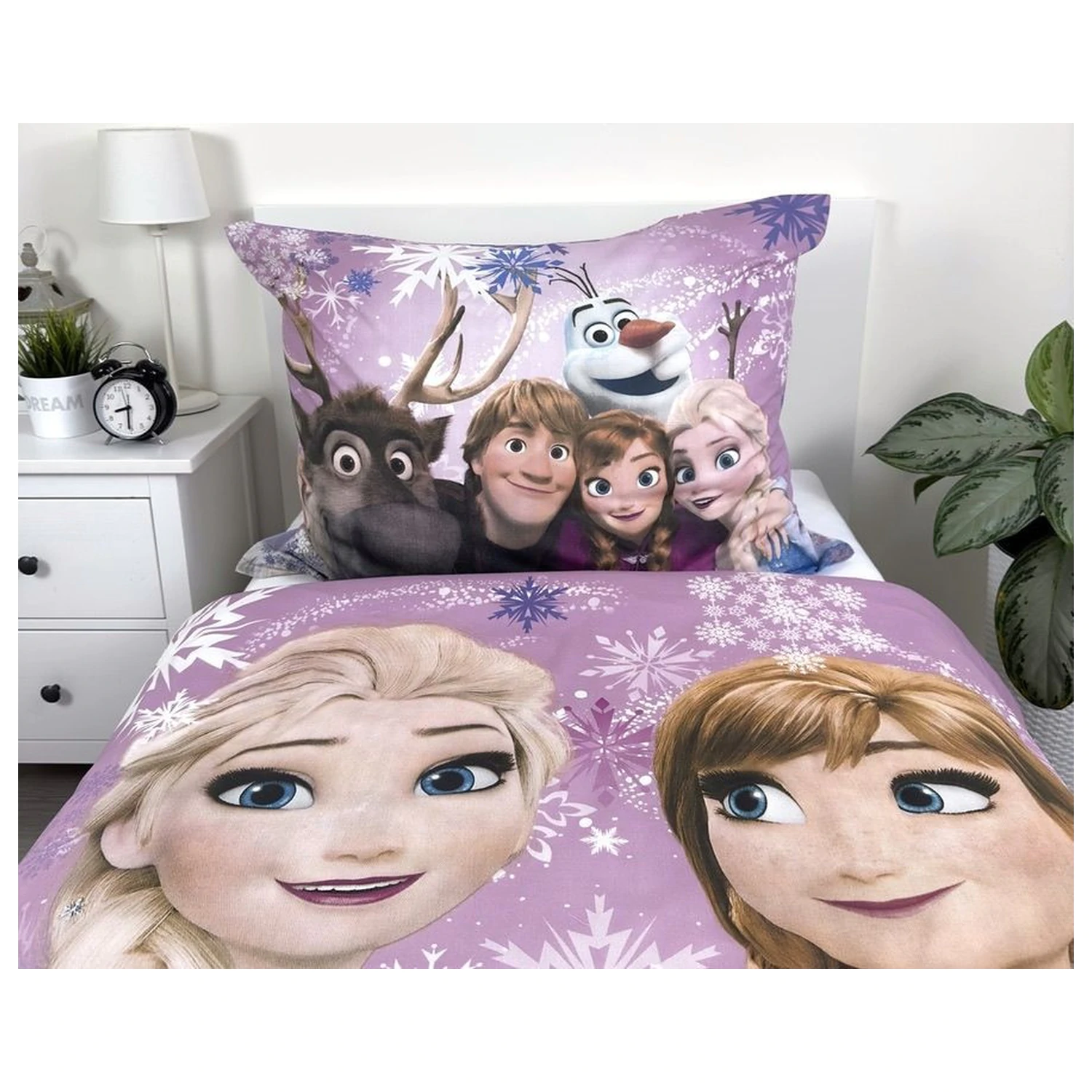 Disney Frozen Rosa-lila Bettbezug Produktfoto