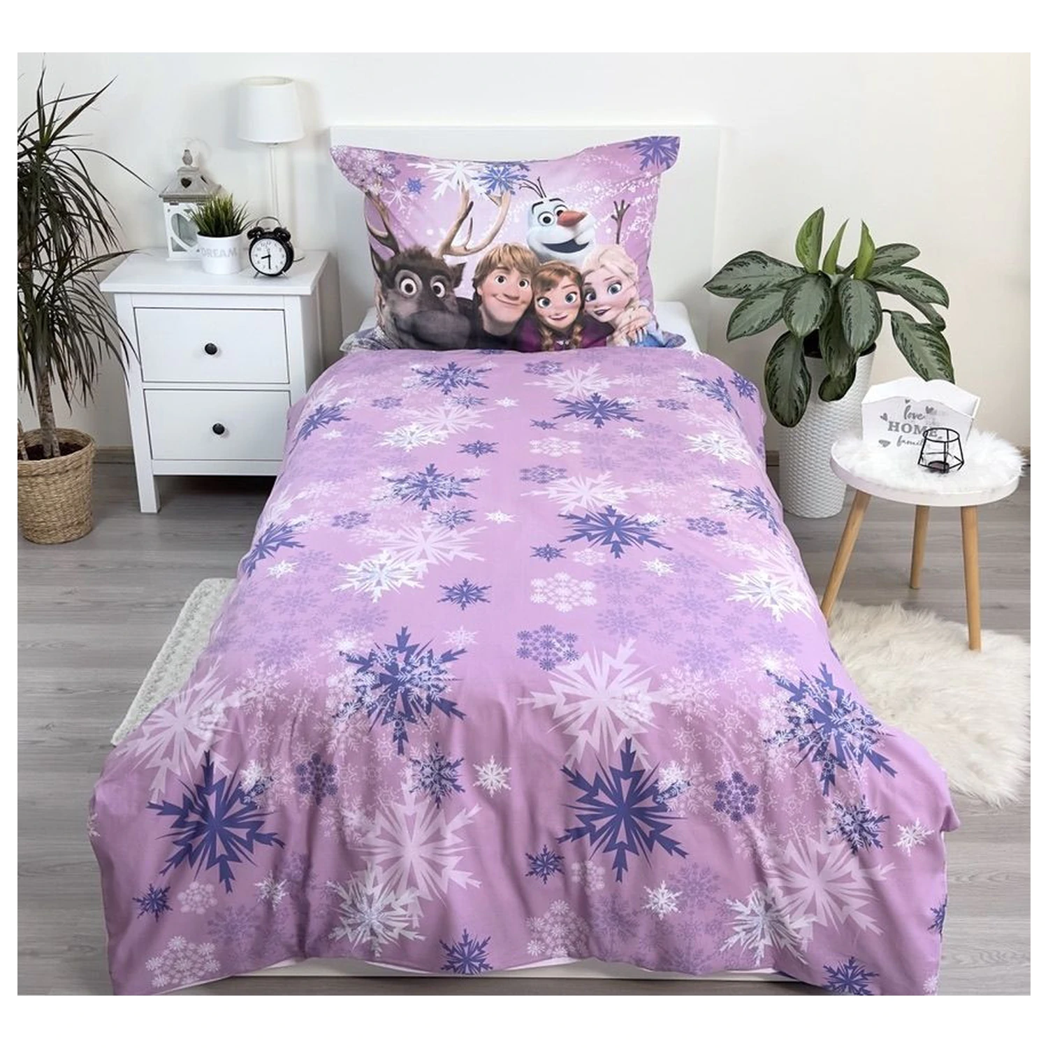Disney Frozen Rosa-lila Bettbezug Produktfoto