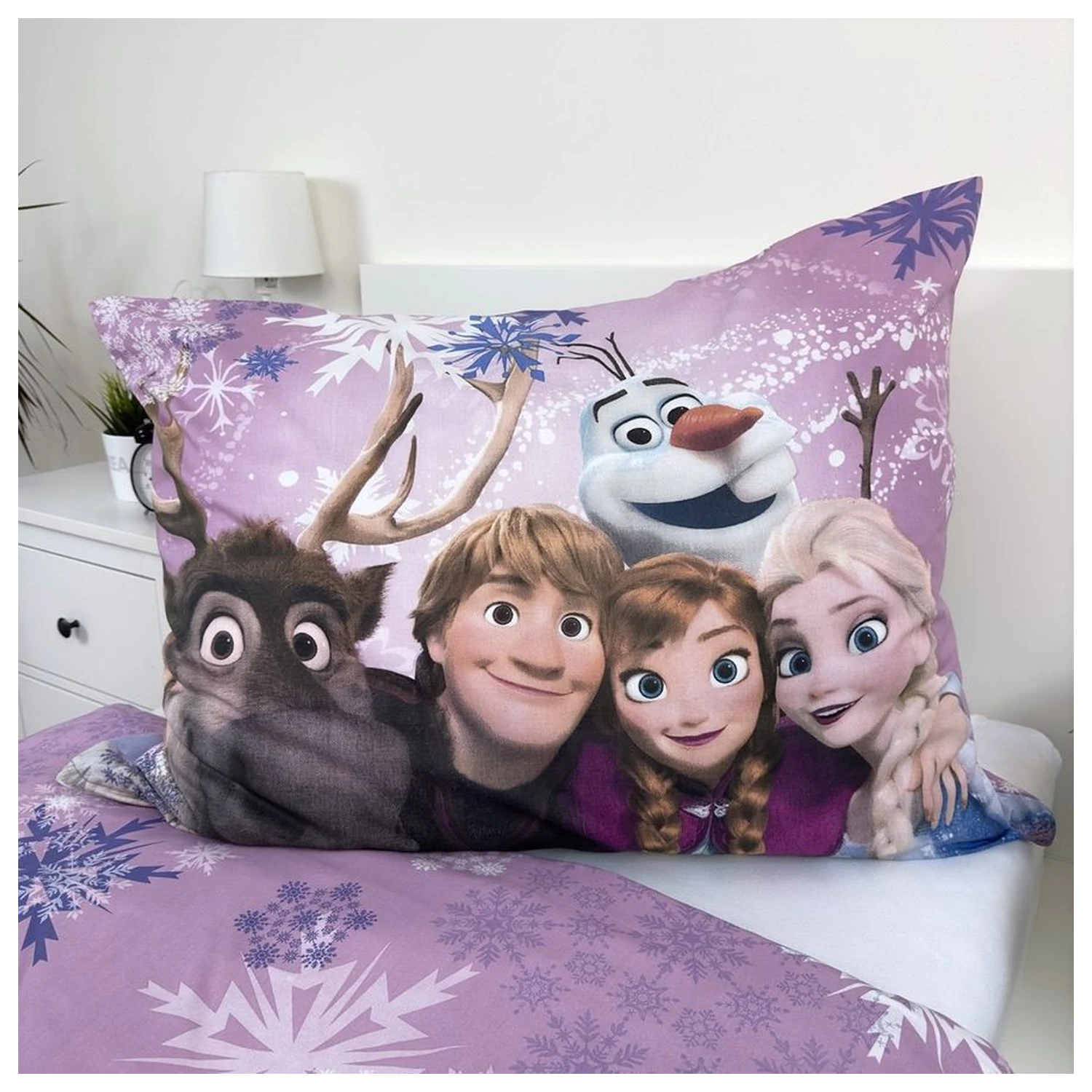 Disney Frozen Rosa-lila Bettbezug Produktfoto