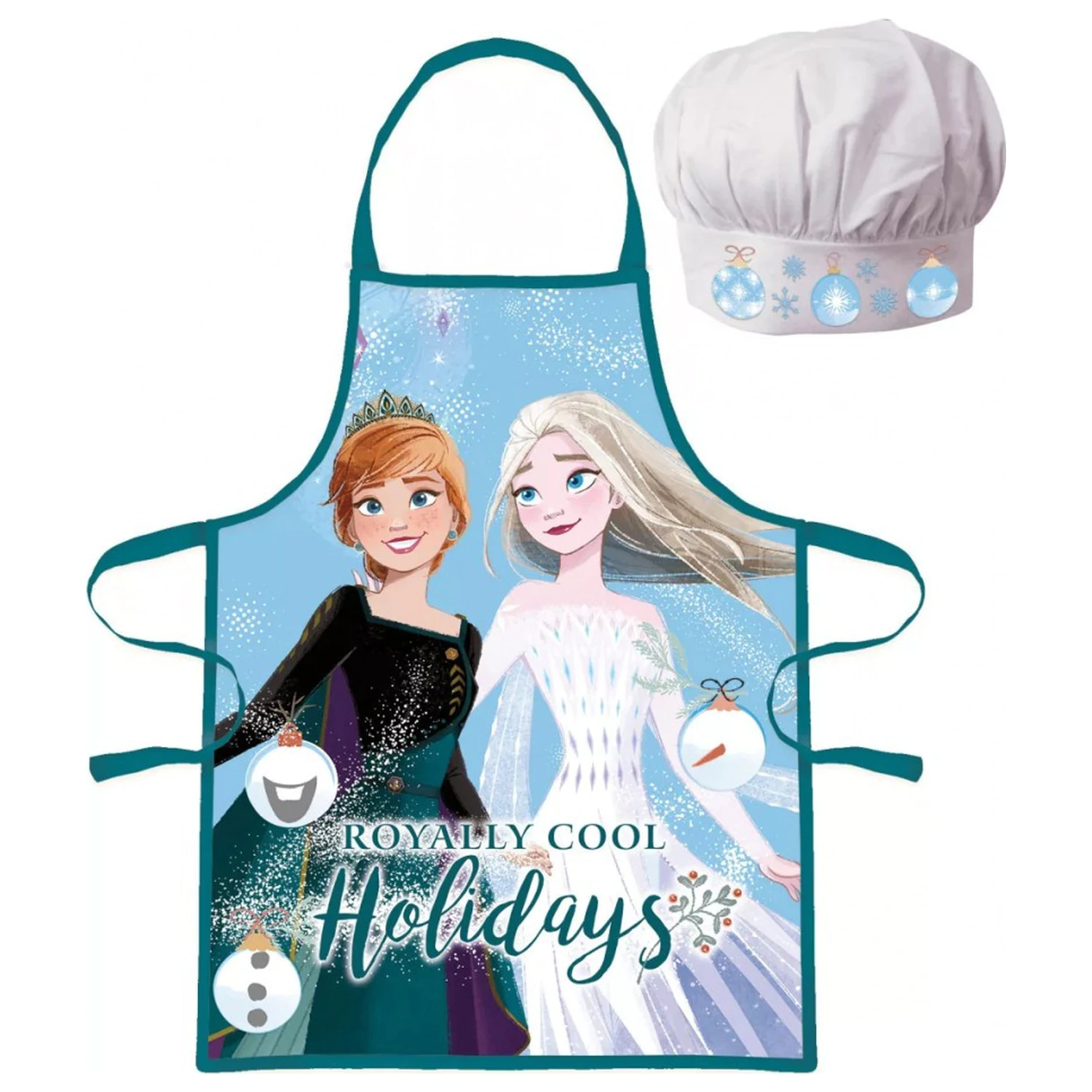 Disney Frozen Royally Cool Weihnachten Schürze und Plastik Essgeschirr Set Produktfoto