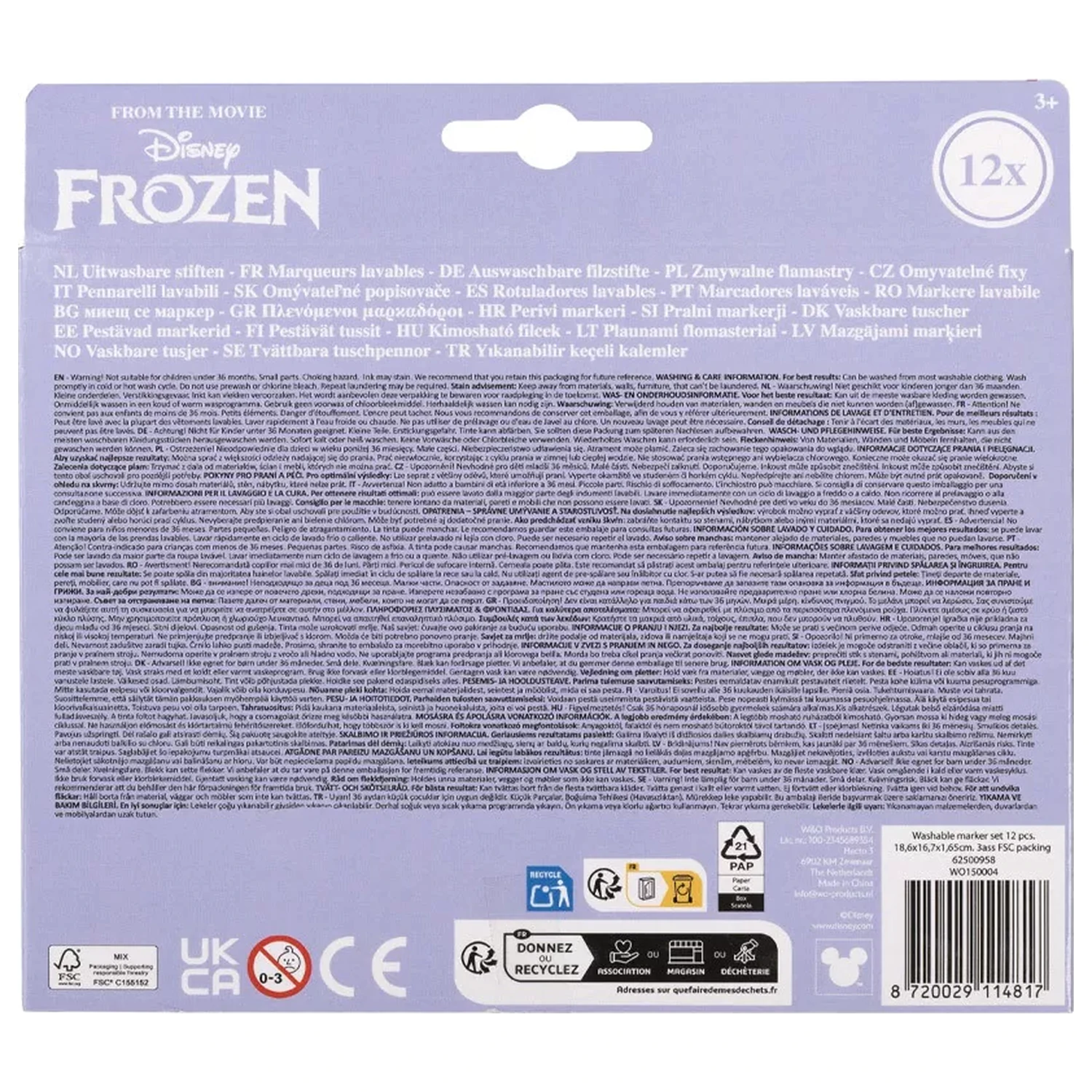 Disney Frozen Snowflakes abwaschbare Textilstifte 12 St. Produktfoto